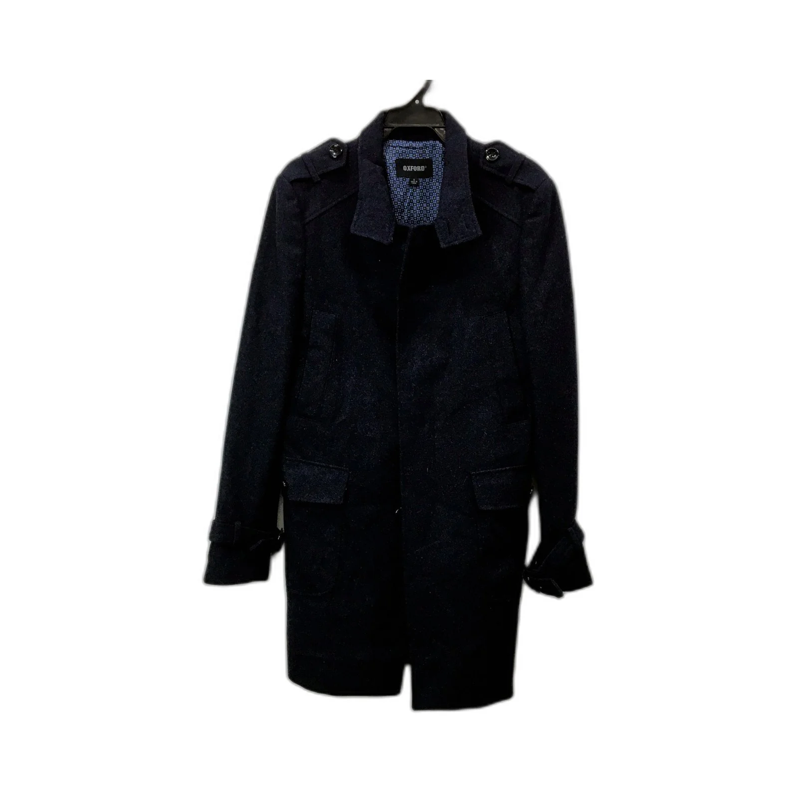 Oxford Mens Navy Blue Wool Coat Warm Winter Jacket Small Size