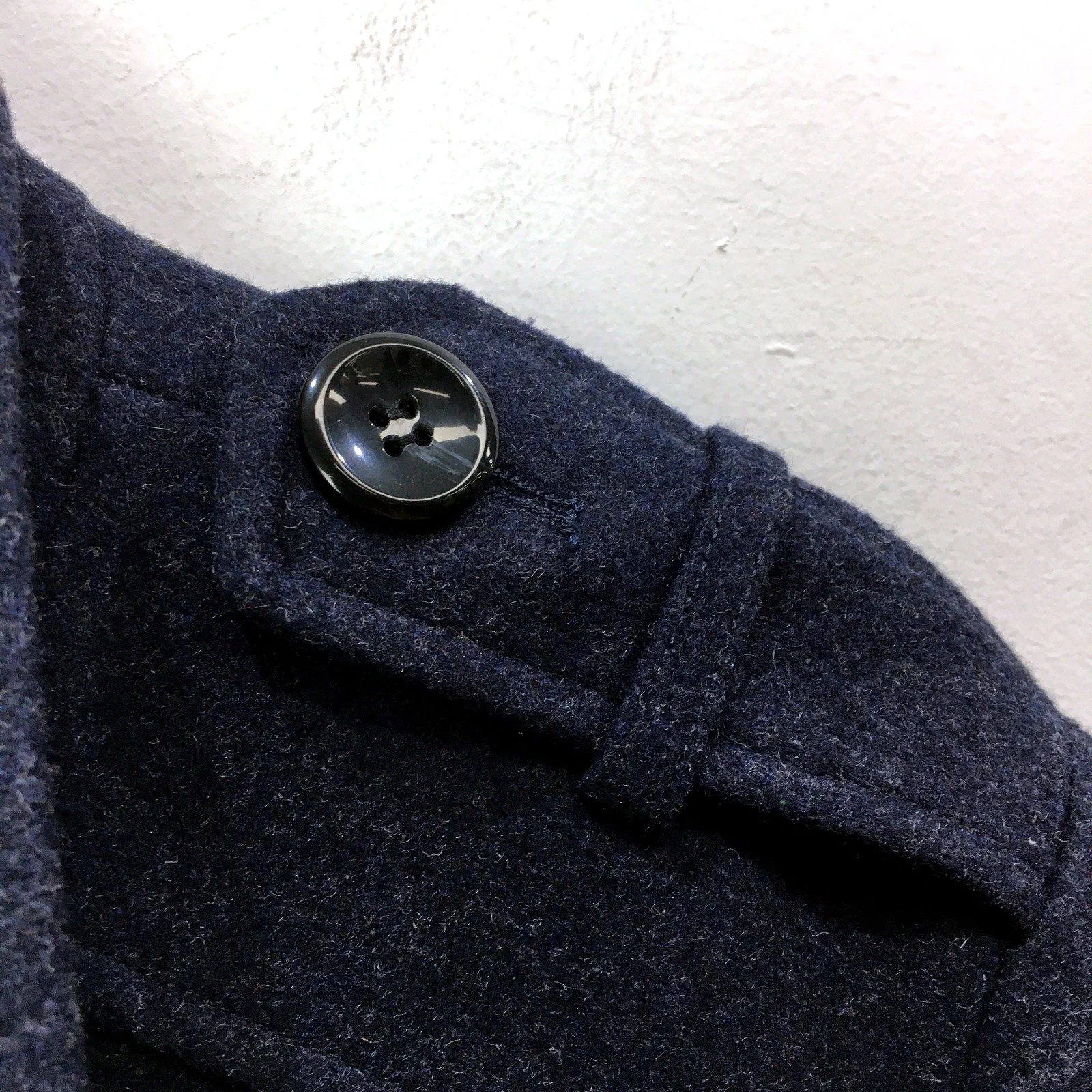 Oxford Mens Navy Blue Wool Coat Warm Winter Jacket Small Size - Image 3