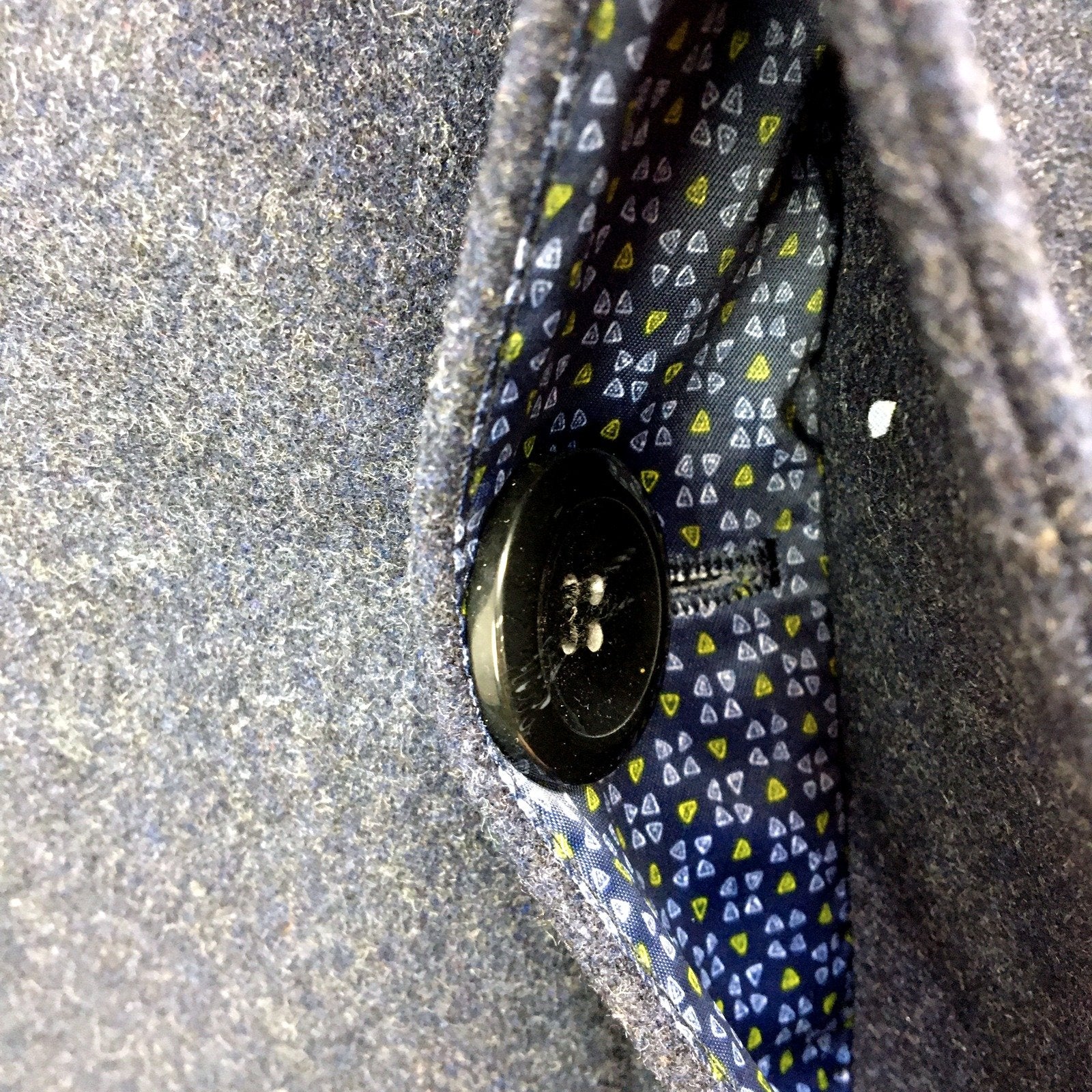 Oxford Mens Navy Blue Wool Coat Warm Winter Jacket Small Size - Image 4