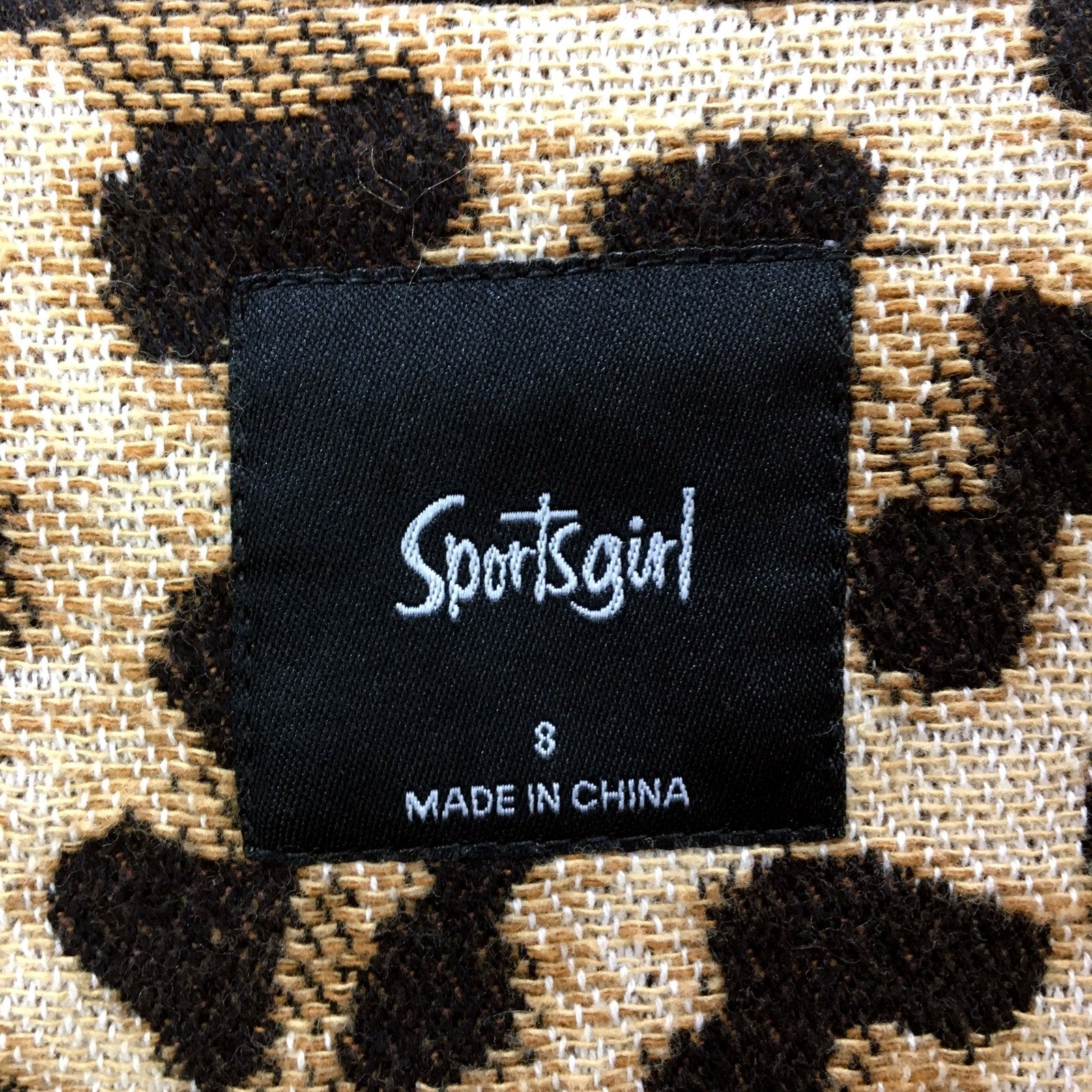 Sportsgirl Womens Leopard Print Coat Soft Comfortable Stylish Tan Black Size 8 - Image 3