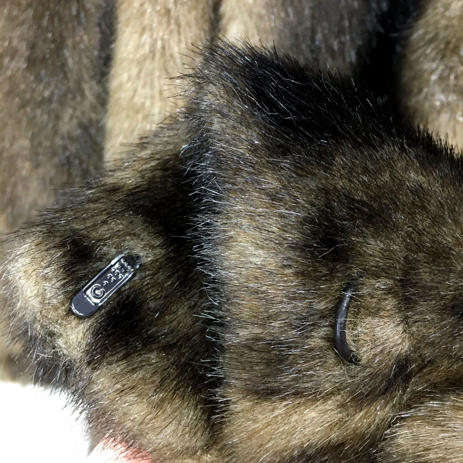 Ellen Tracy Womens Faux Fur Coat in Brown, Size S - Image 6