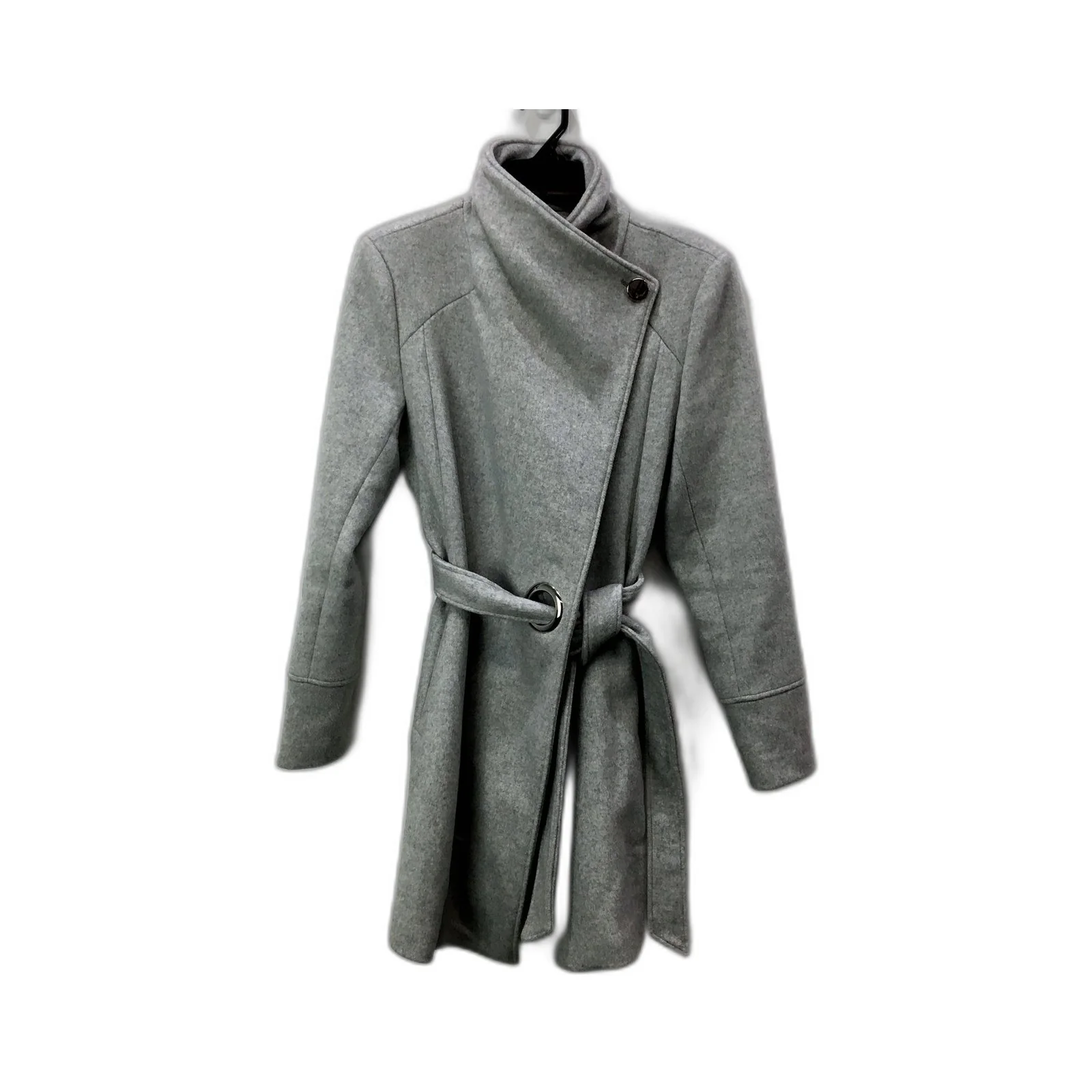 Forever New Womens Gray Wool Blend Coat Warm Comfortable Outerwear Size Small