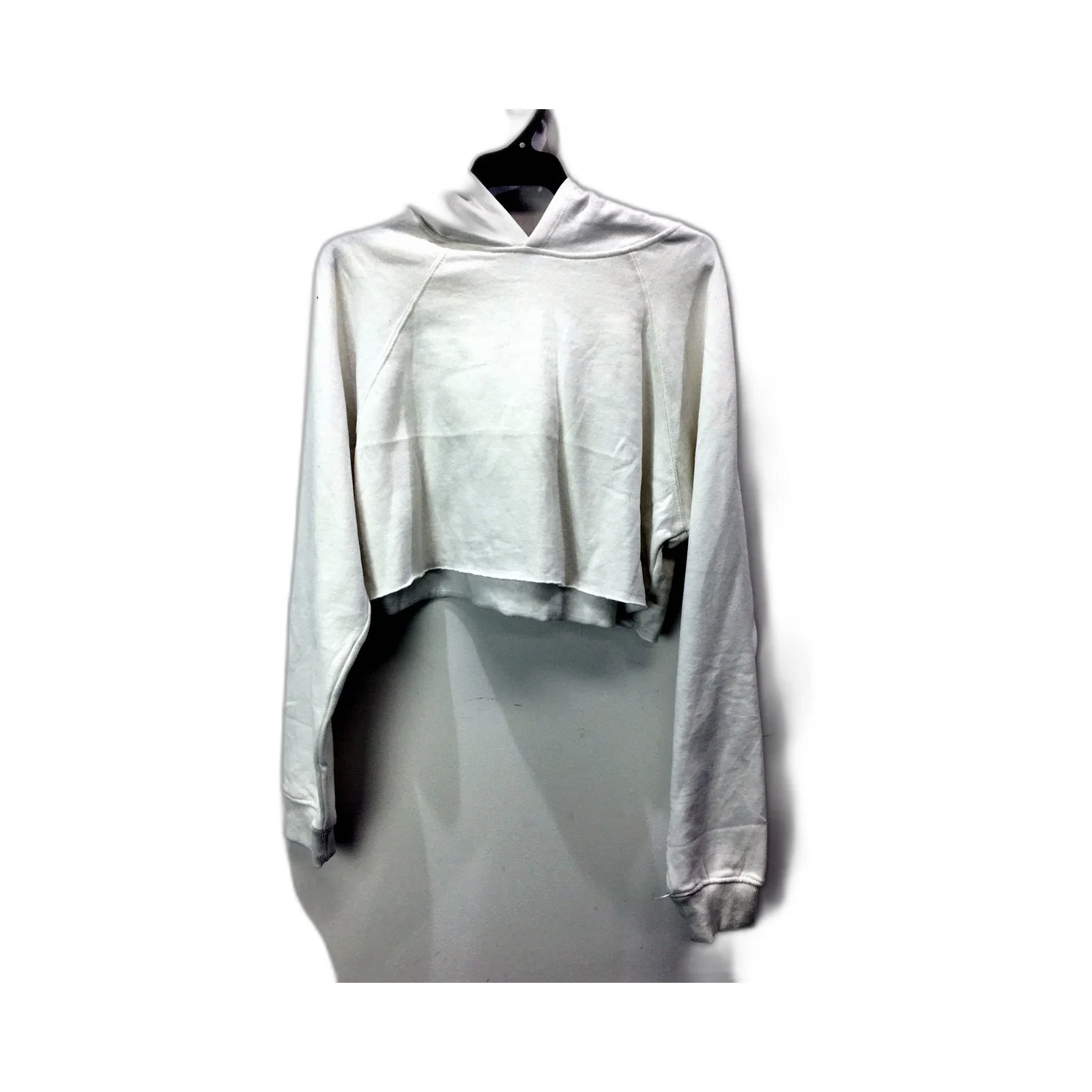 Supre Womens Hooded Cropped Sweatshirt Soft Cotton Blend White Size M NEW