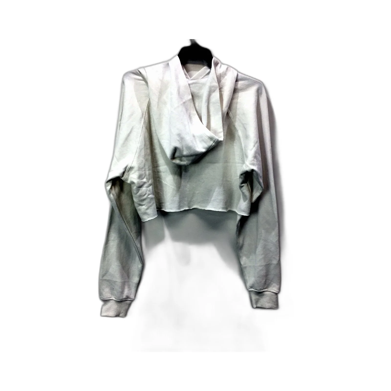 Supre Womens Hooded Cropped Sweatshirt Soft Cotton Blend White Size M NEW - Image 2