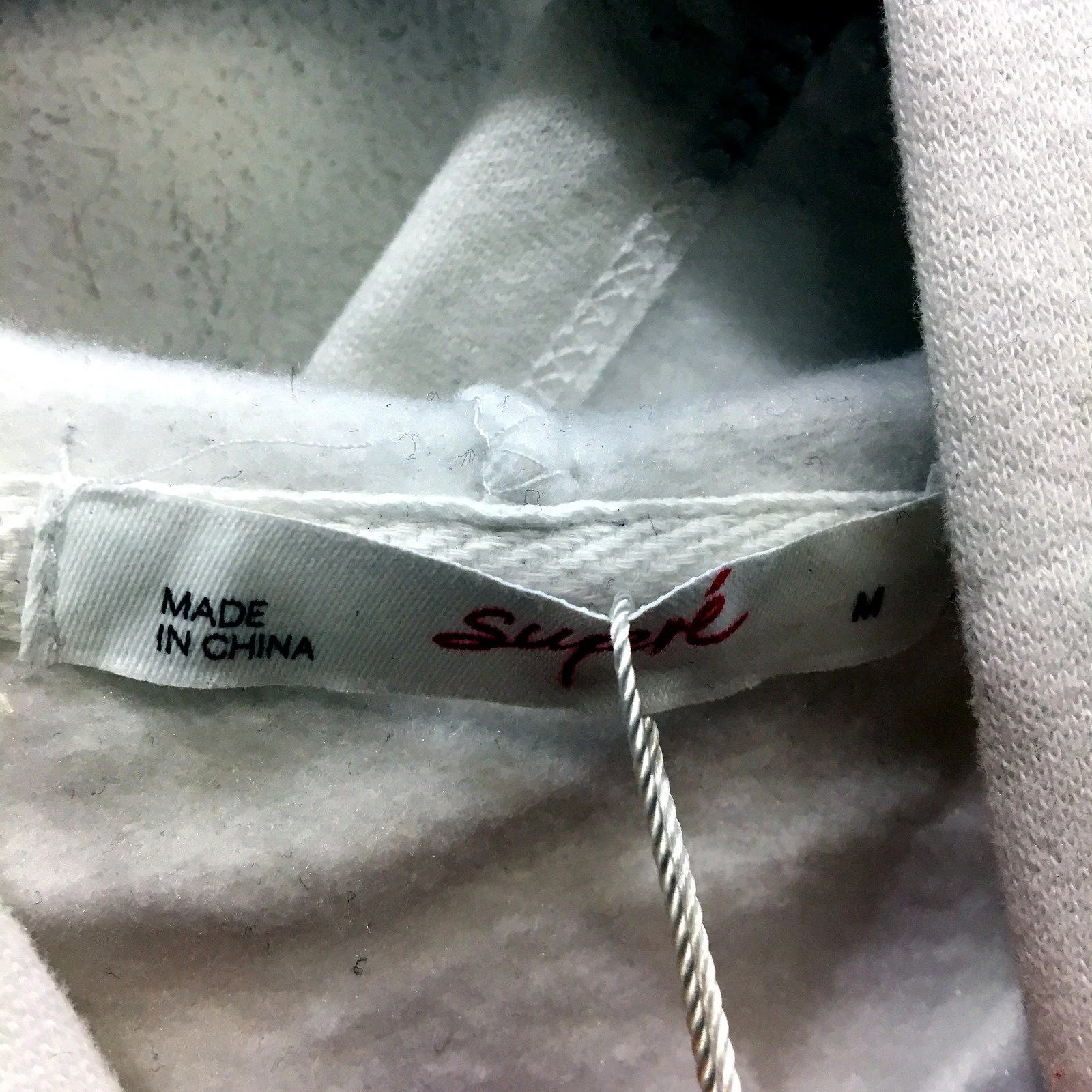 Supre Womens Hooded Cropped Sweatshirt Soft Cotton Blend White Size M NEW - Image 3