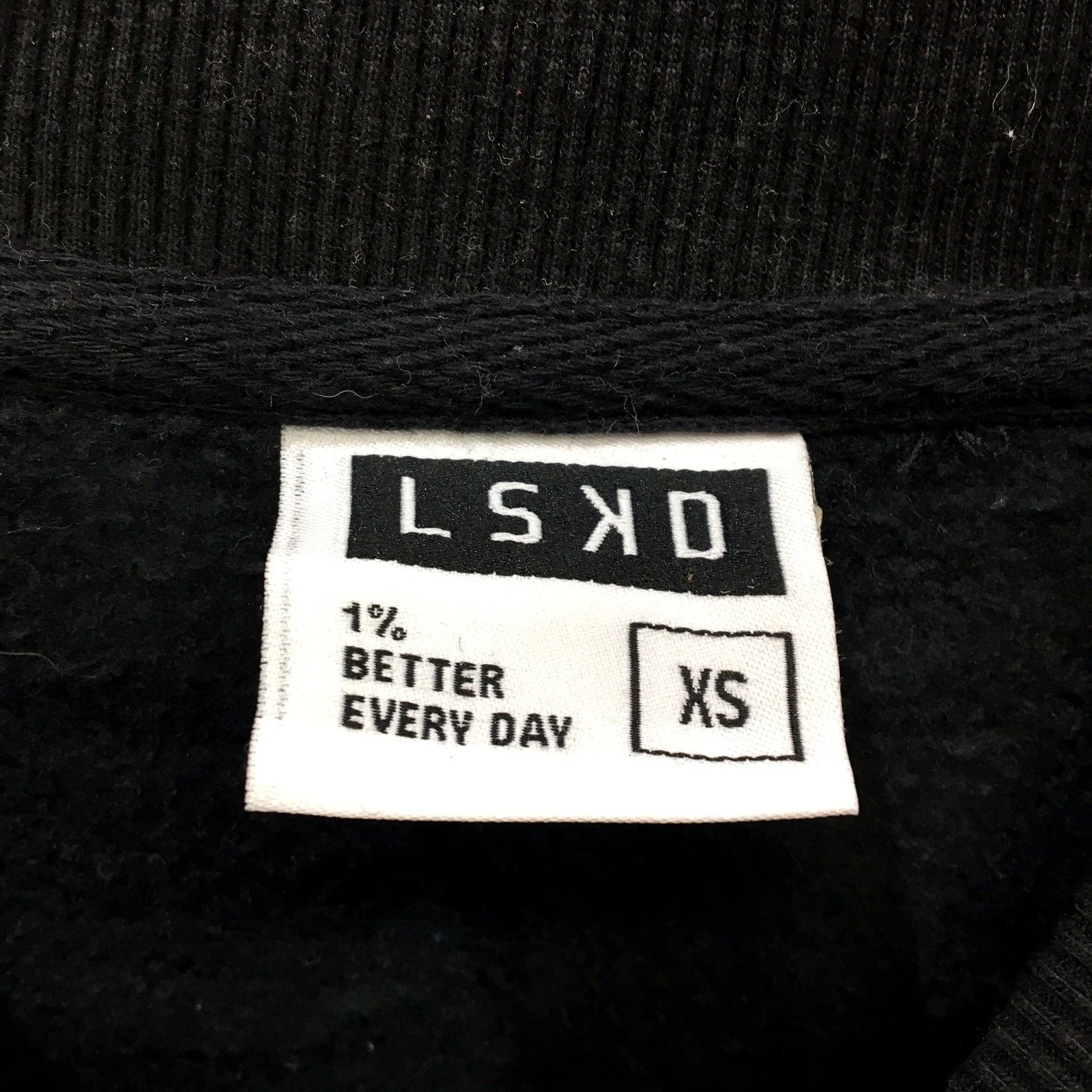 LSKD Mens Oversized Pullover Sweatshirt Black Streetwear Style Size XS - Image 4