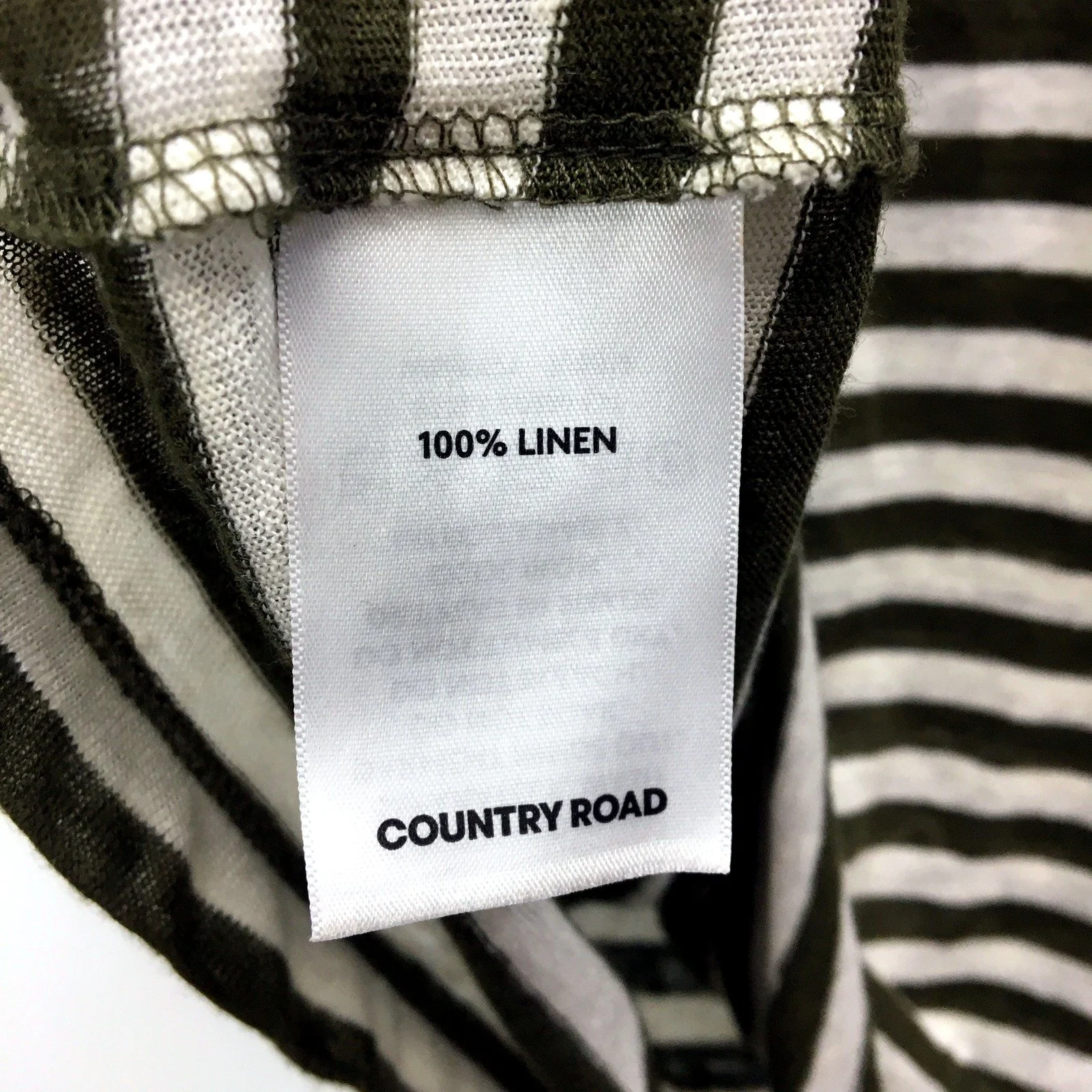 Country Road Long-Sleeve Shirt Womens  Black and White Striped Sz L - Image 5