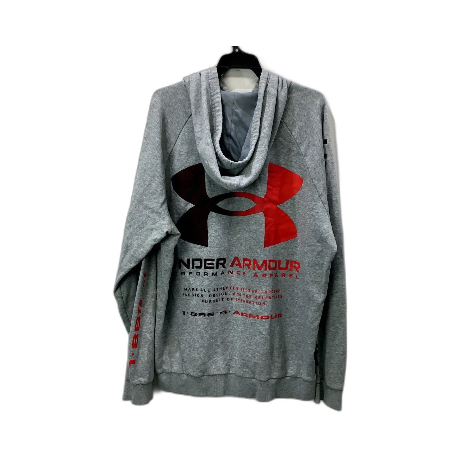 Under Armour Mens Pullover Sweatshirt Hooded Comfortable Casual Gray Size XL - Image 2