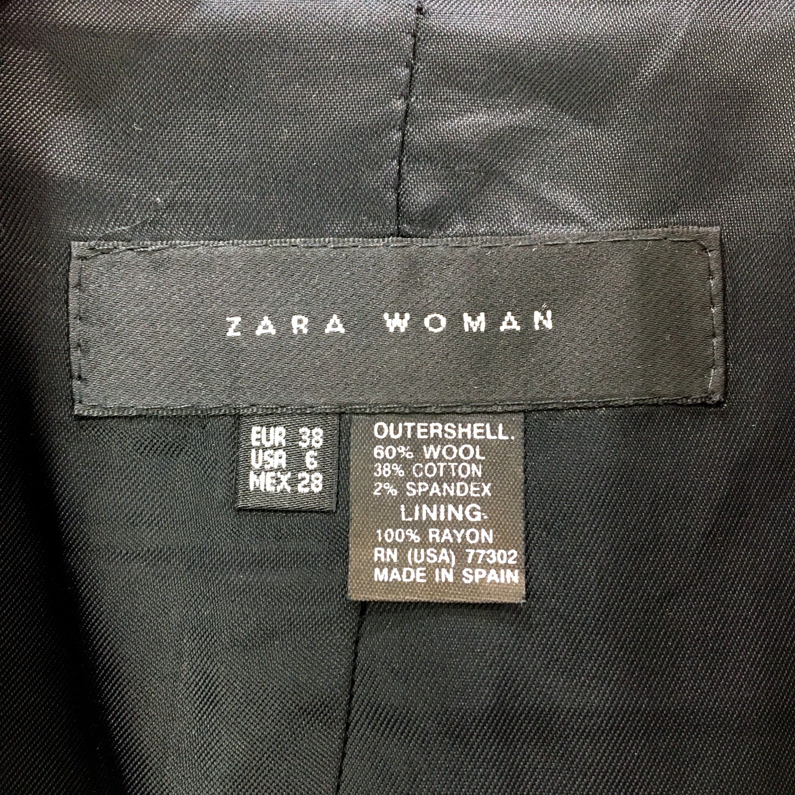 Zara Womens Black Formal Blazer Jacket for Office Wear Size 10 - Image 4