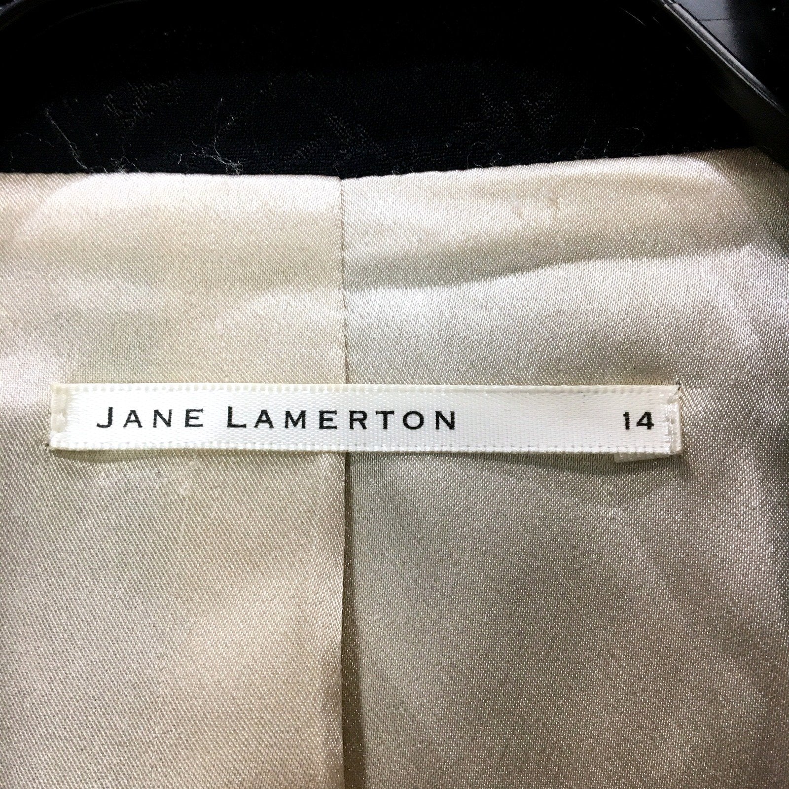 Jane Lamerton Womens Textured Cropped Black Blazer Size 14 - Image 5