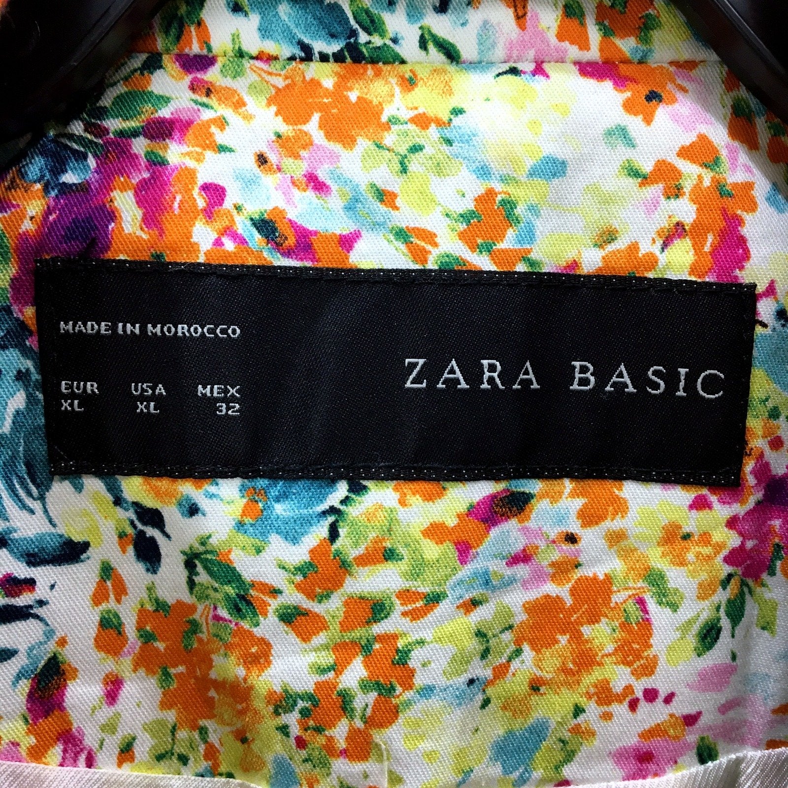 Zara Womens Floral Print Blazer Multicolor Comfortable Stylish Size XL - Image 4