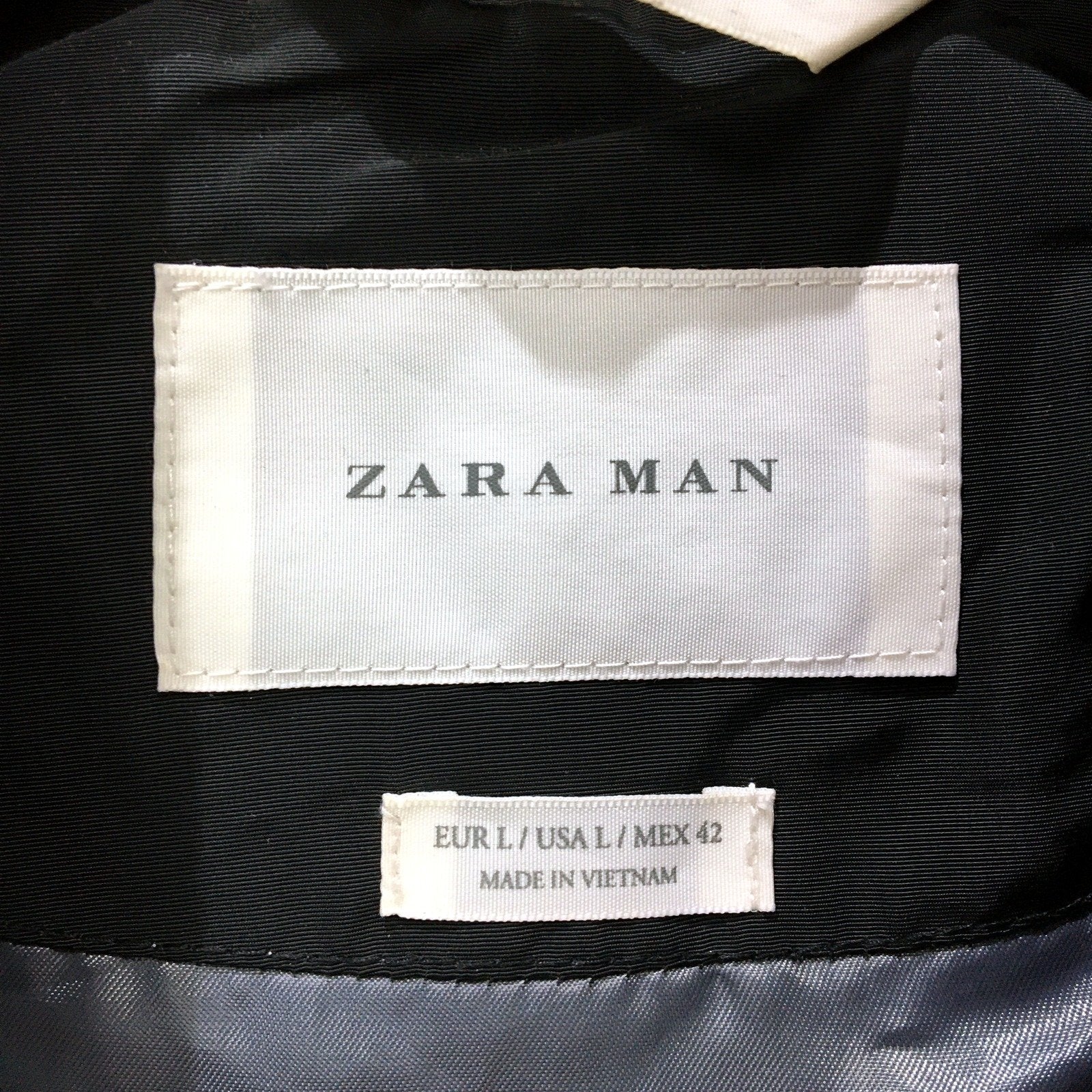 Zara Mens Lightweight Casual Black Jacket | Large Size - Image 4