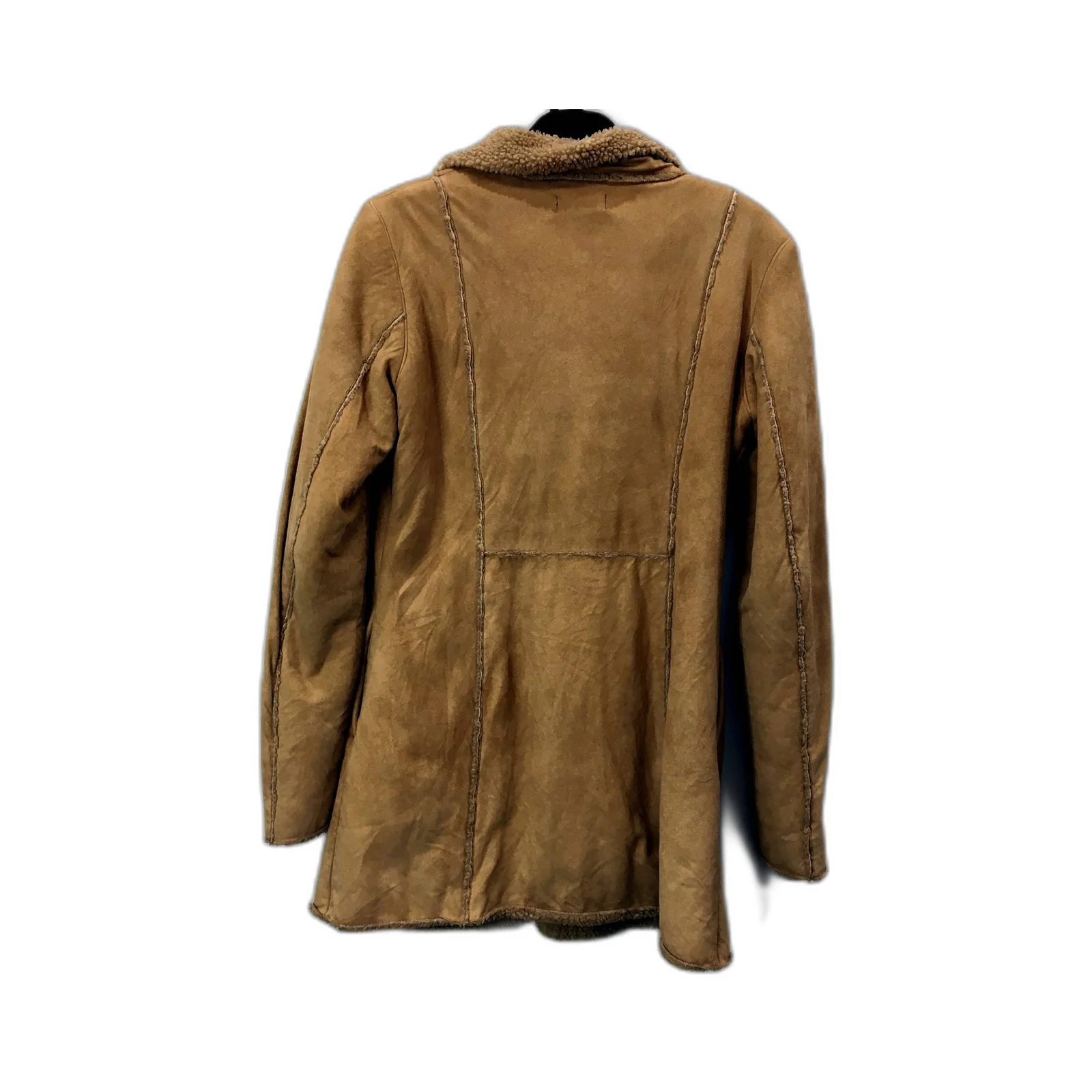 Caroline Morgan Womens Suede Sherpa Jacket Tan Size S - Image 2