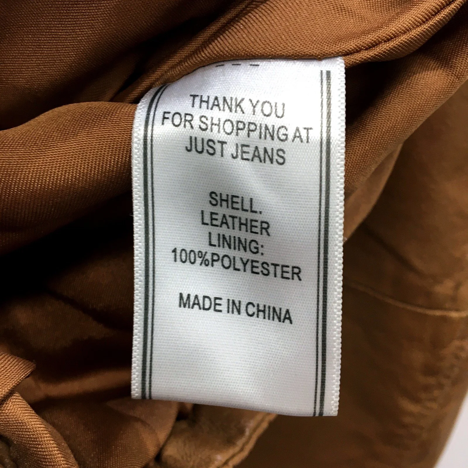 Just Jeans Leather Jacket Womens Leather Moto Jacket in Brown, Size 6 - Image 4