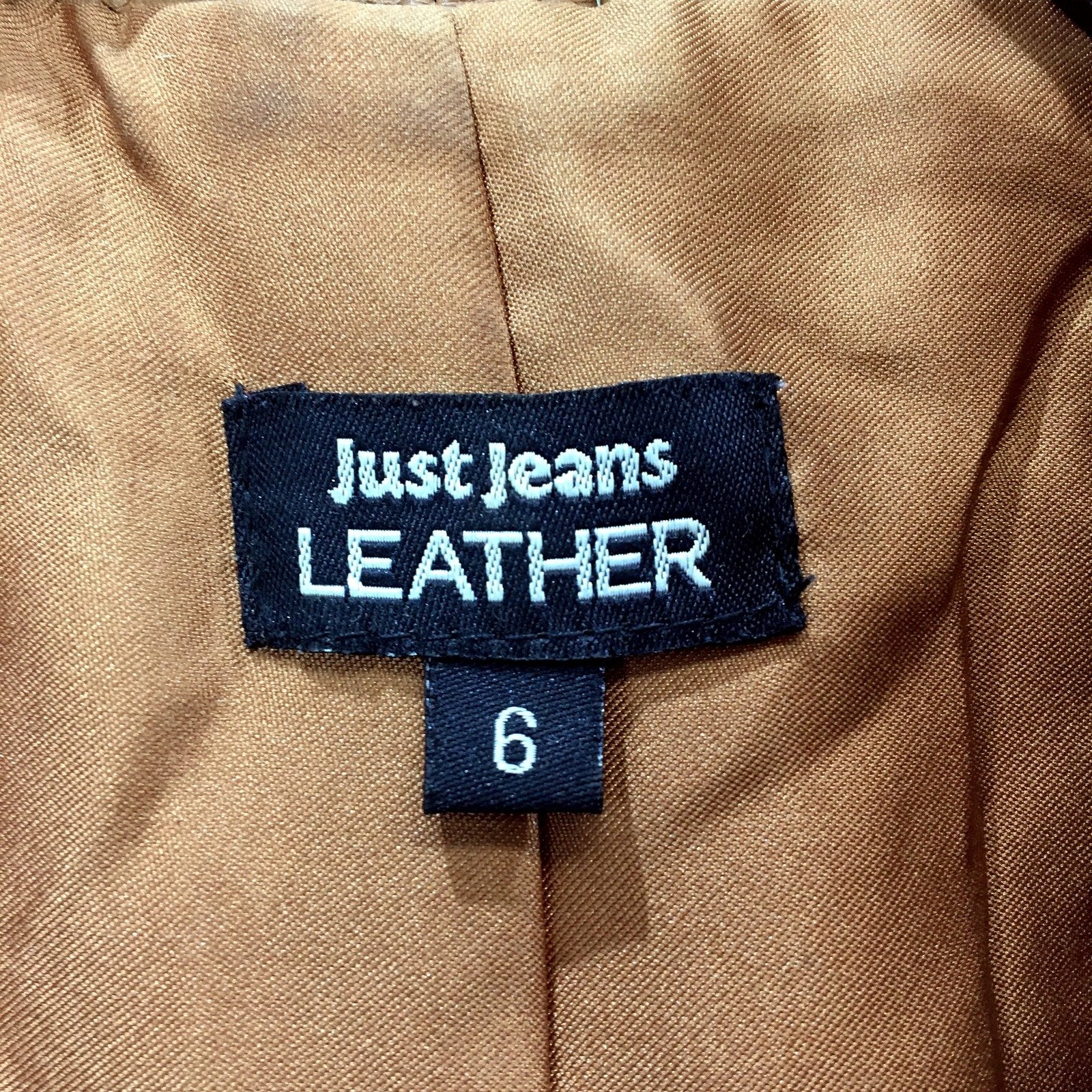 Just Jeans Leather Jacket Womens Leather Moto Jacket in Brown, Size 6 - Image 6