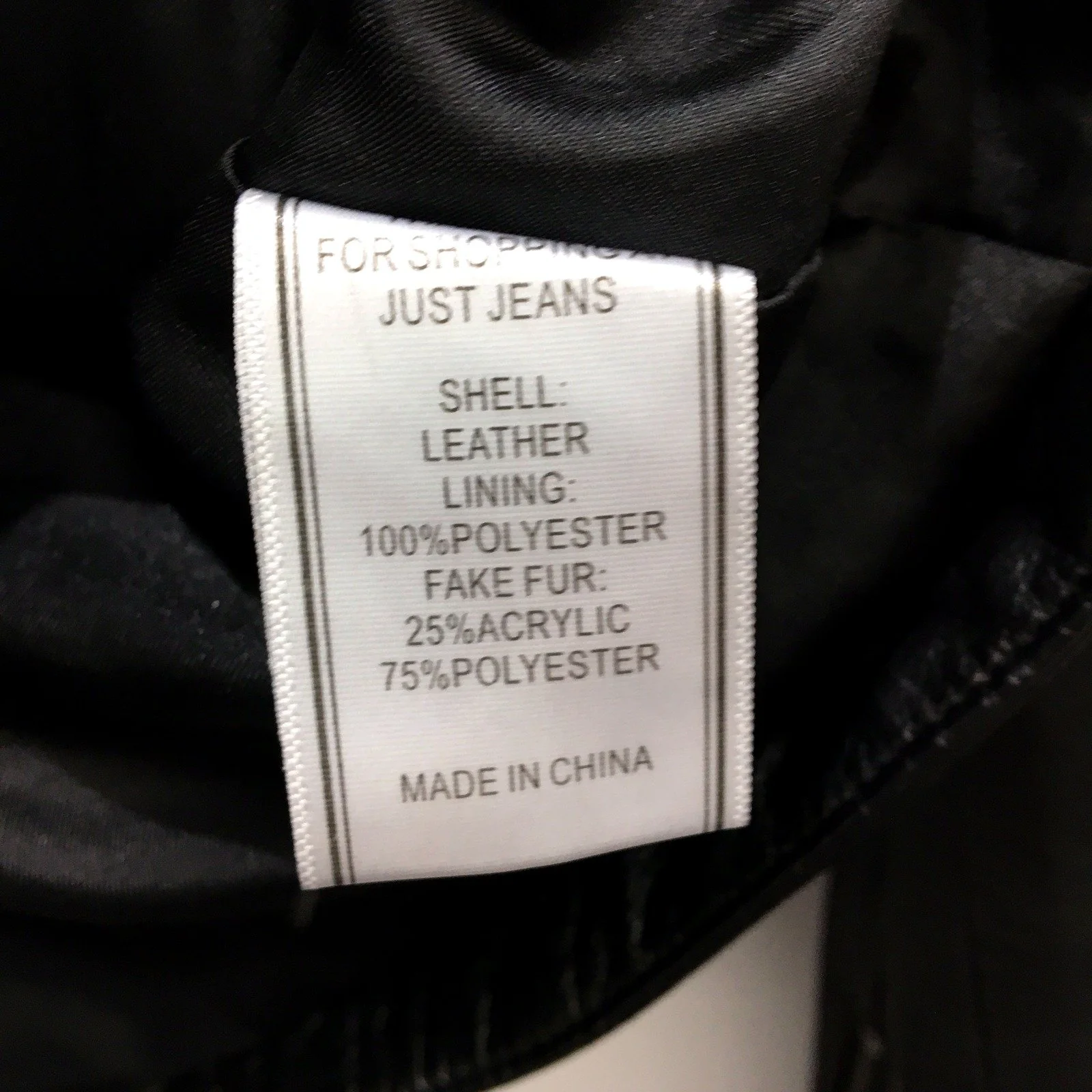 Just Jeans Leather Jacket Womens Moto Jacket in Black, Sz 12 - Image 3