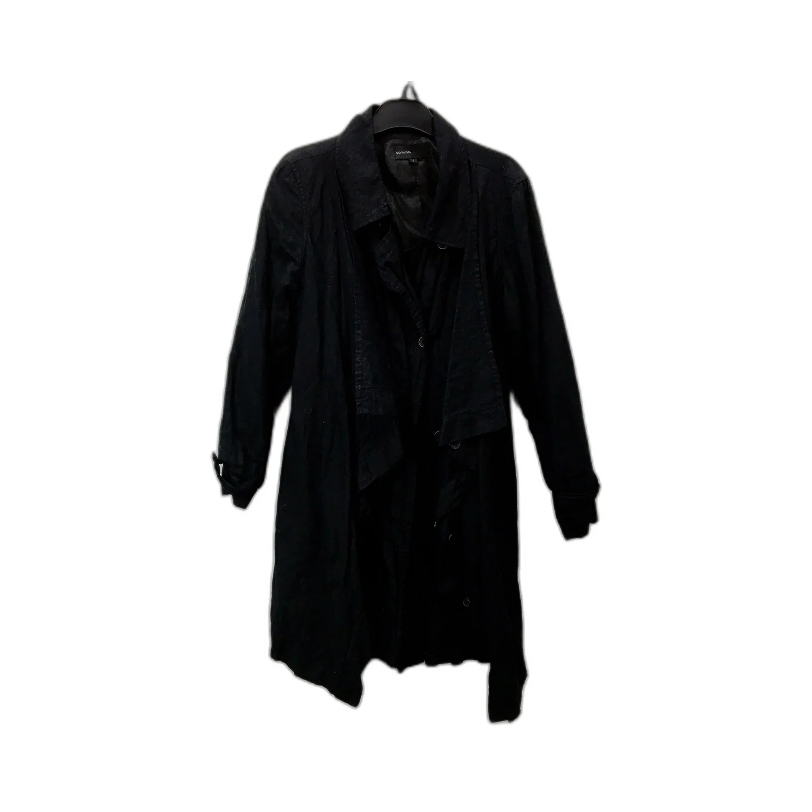 Comma Black Double Breasted Trench Coat Womens Metallic Jacket Size 4