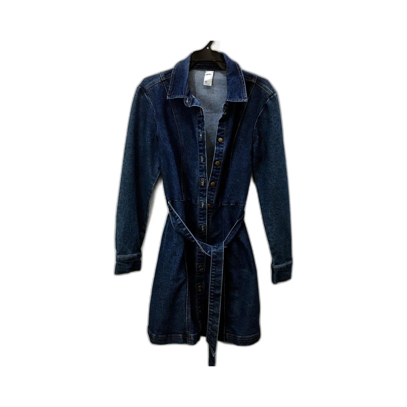 Anko Womens Faded Dark Blue Denim Jacket for Size 12
