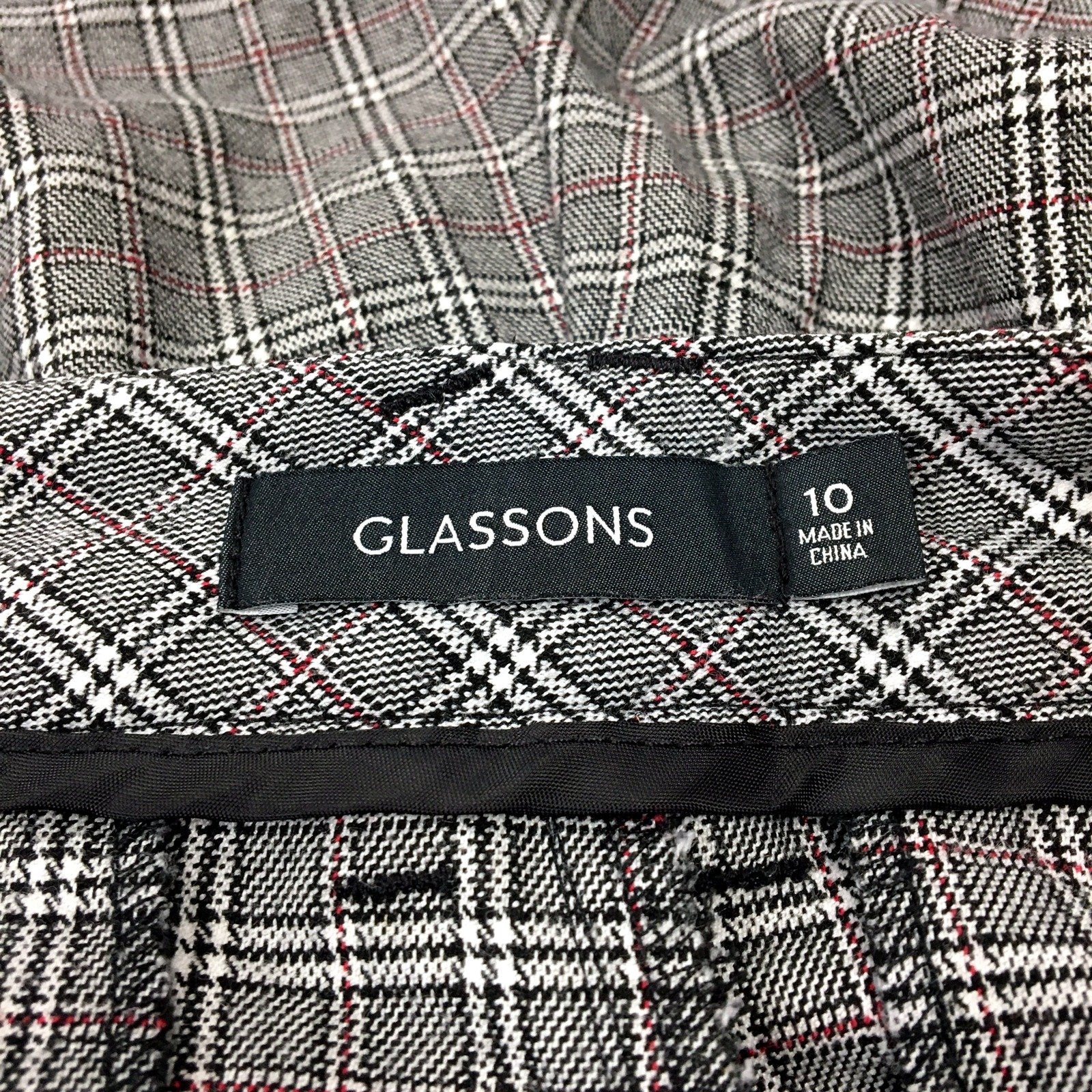 Glassons Womens Plaid Pants with Elastic Waist in Multi Color and - Size 10 - Image 3