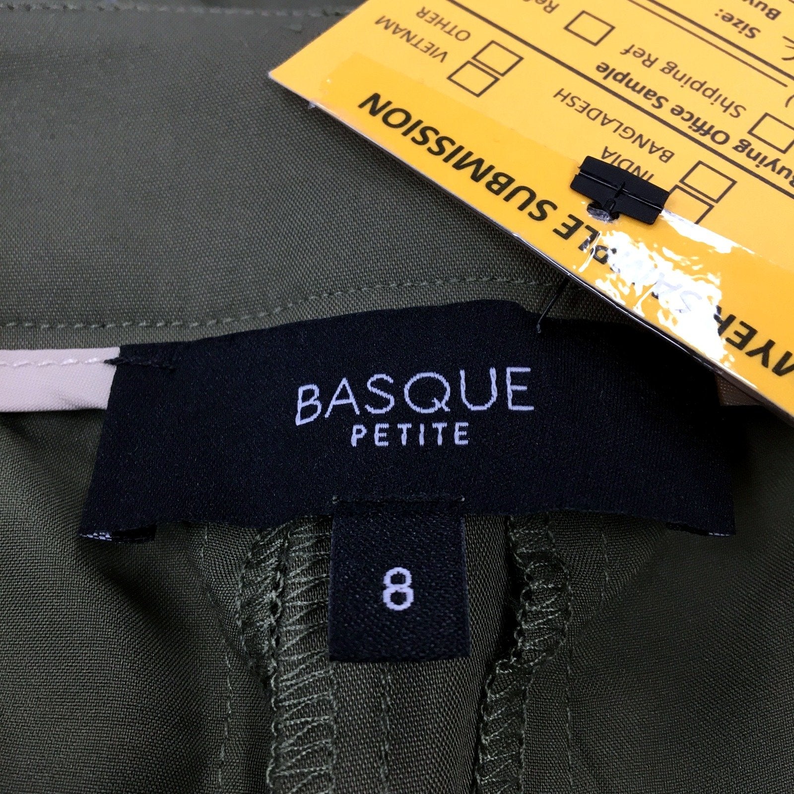 Basque Petite Womens Organic Cotton Blend Green Pants Size 8 NEW - Image 4