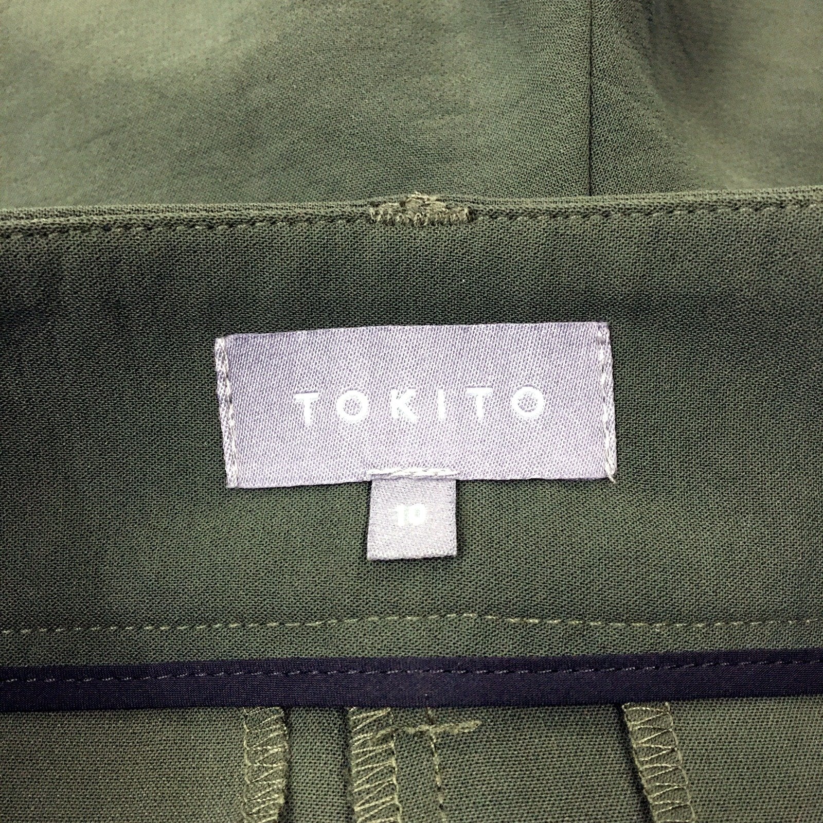 Tokito Womens Belted Dark Green Trousers in Size 10 NEW - Image 4