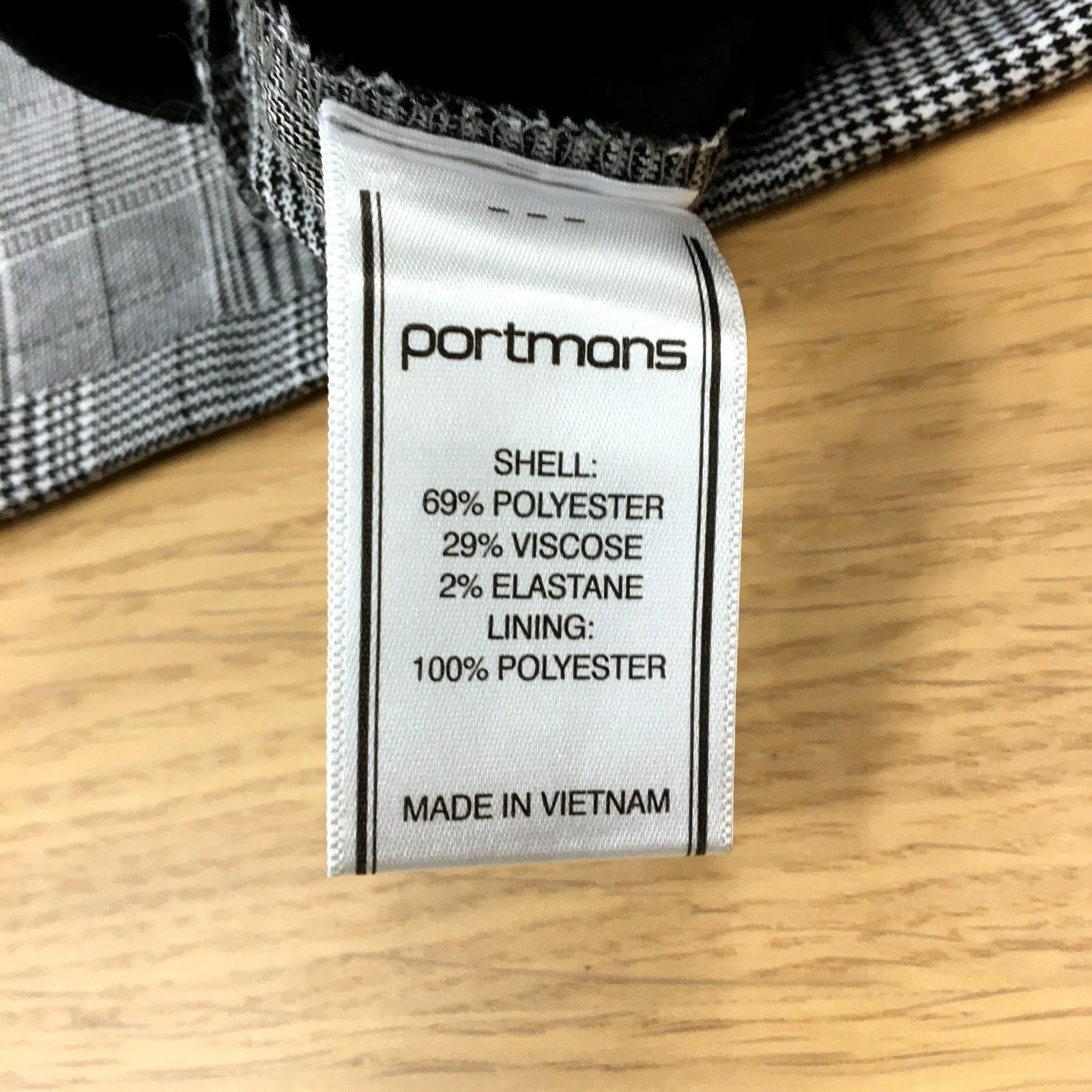Portmans Womens Plaid Dress Pants Black and White Comfortable Office Size 6 - Image 3