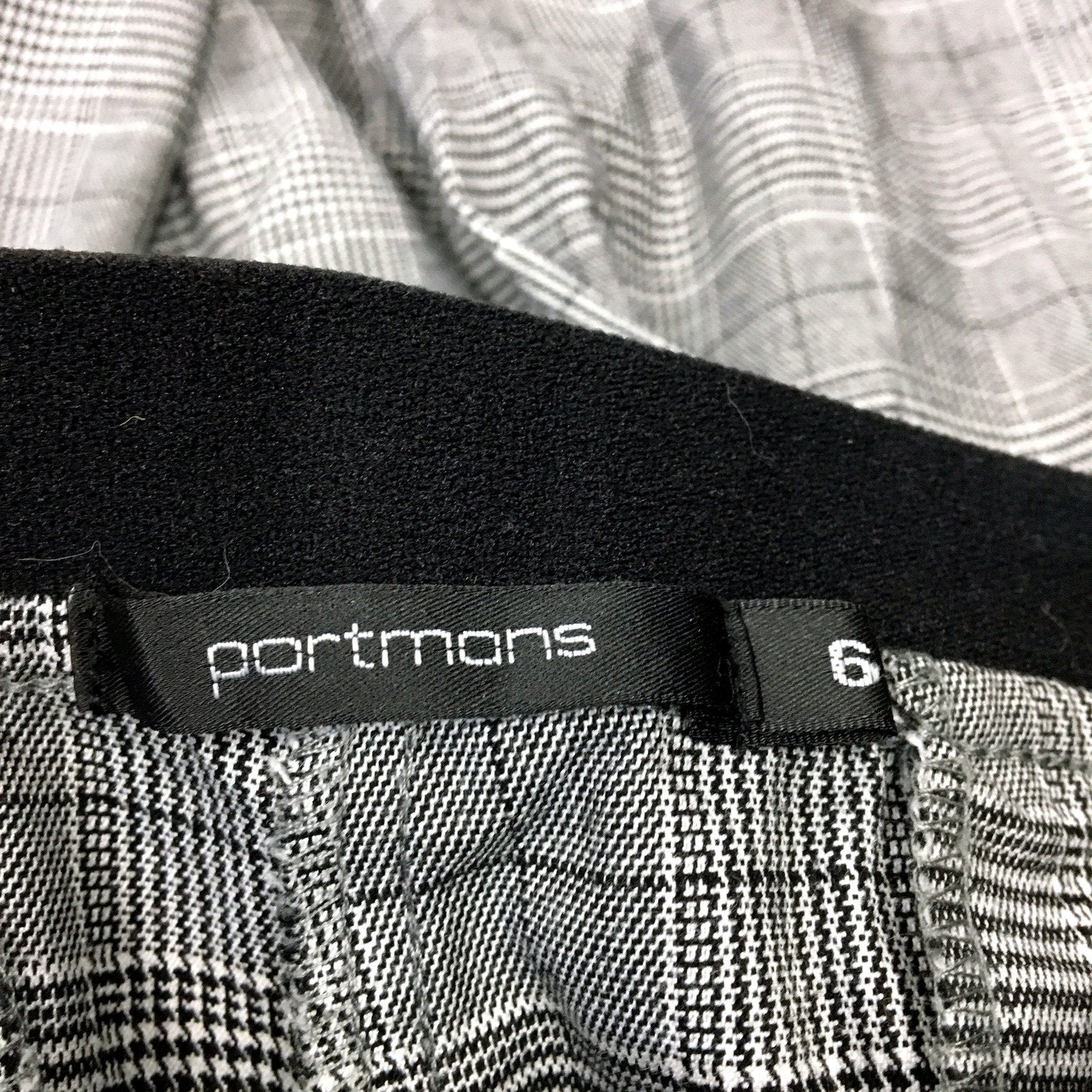 Portmans Womens Plaid Dress Pants Black and White Comfortable Office Size 6 - Image 4