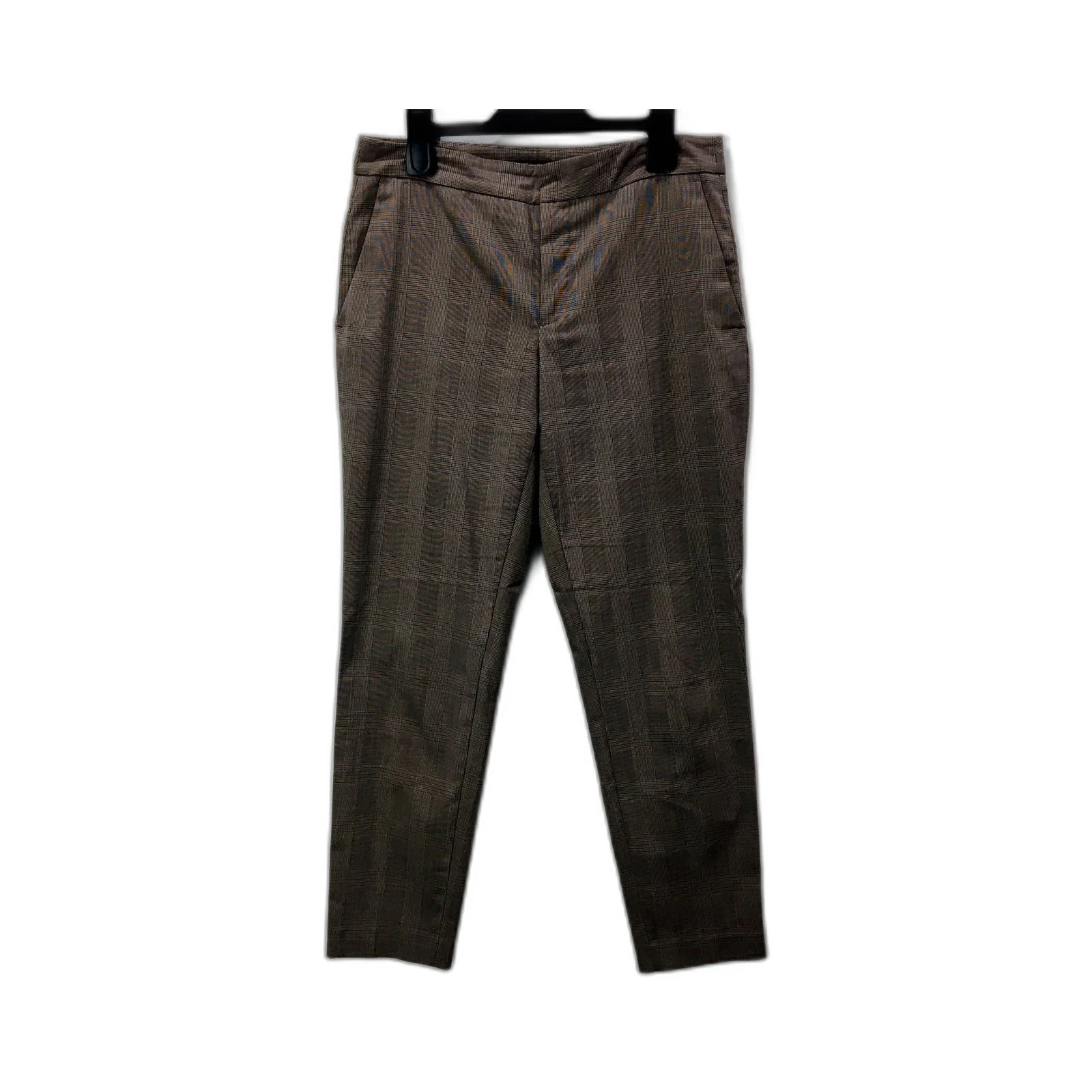 Zara Womens Pleated Brown Plaid Dress Pants Size 8 NEW