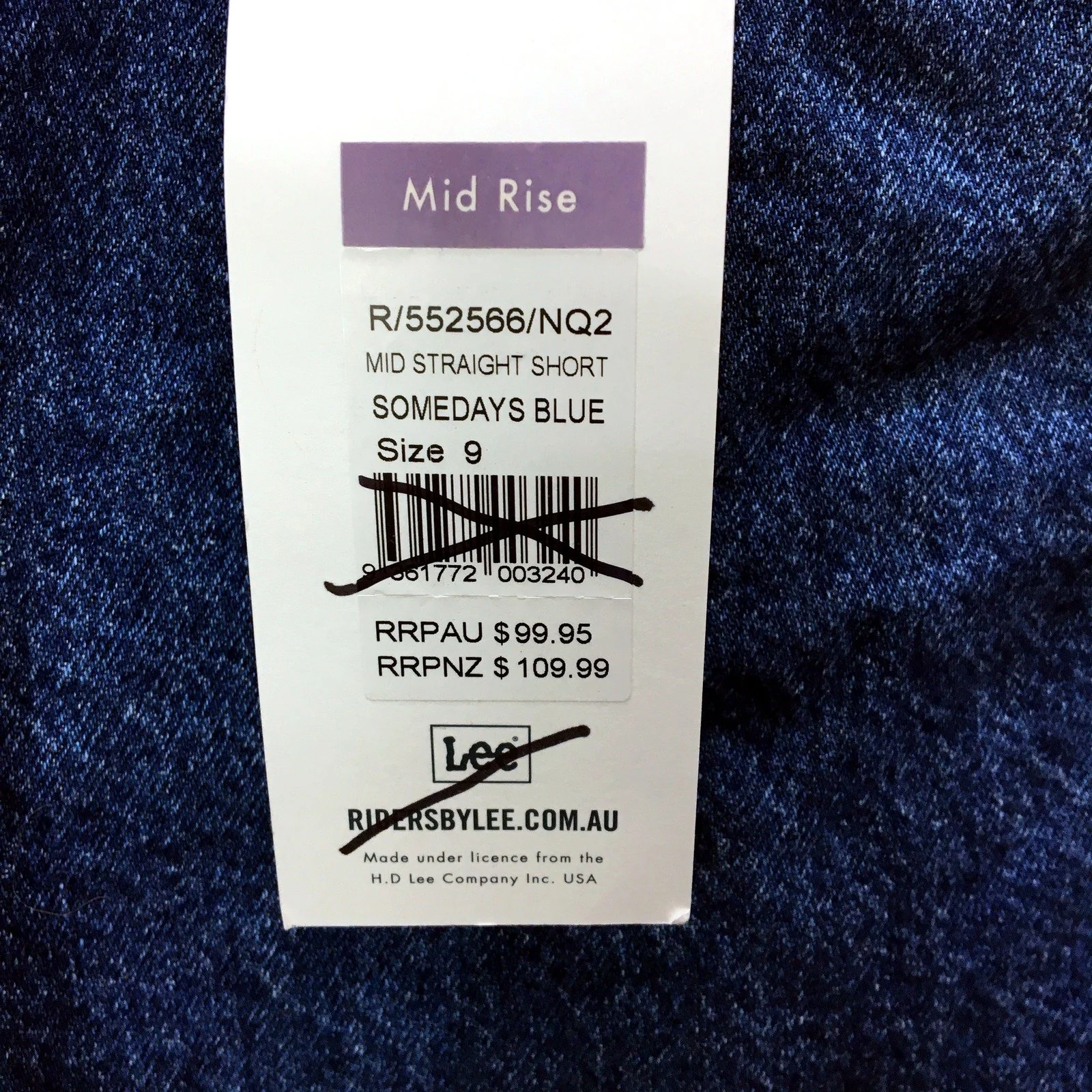 Riders by Lee Womens Mid Straight Short Denim Shorts Somedays Blue Size 9 NEW - Image 4