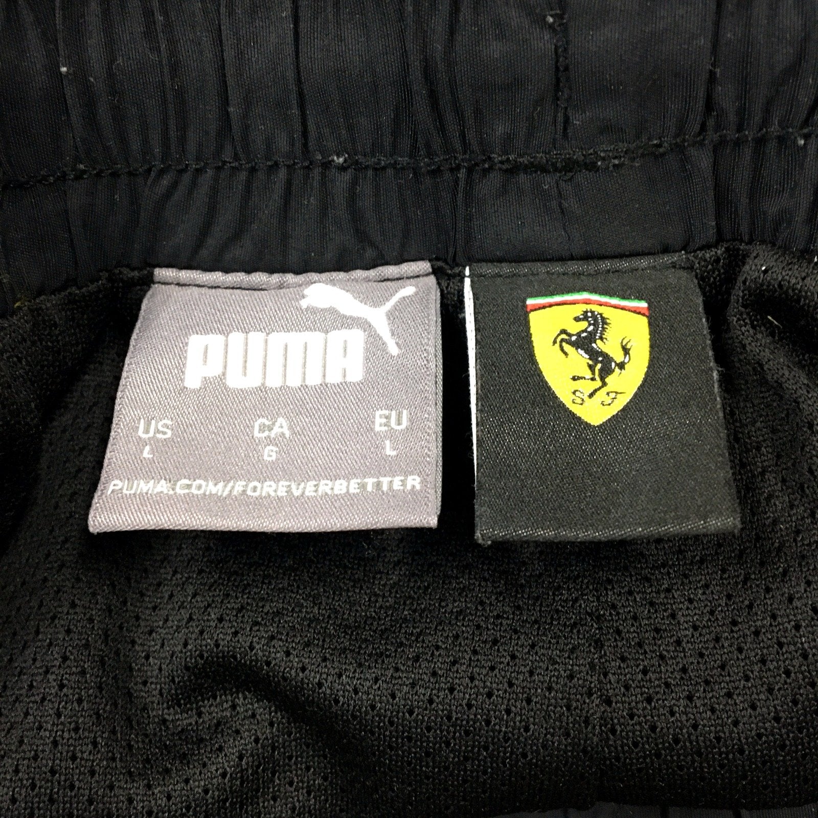 Puma Mens Reflective Sweatpants Black and Yellow with Drawstring Waist Size L - Image 4