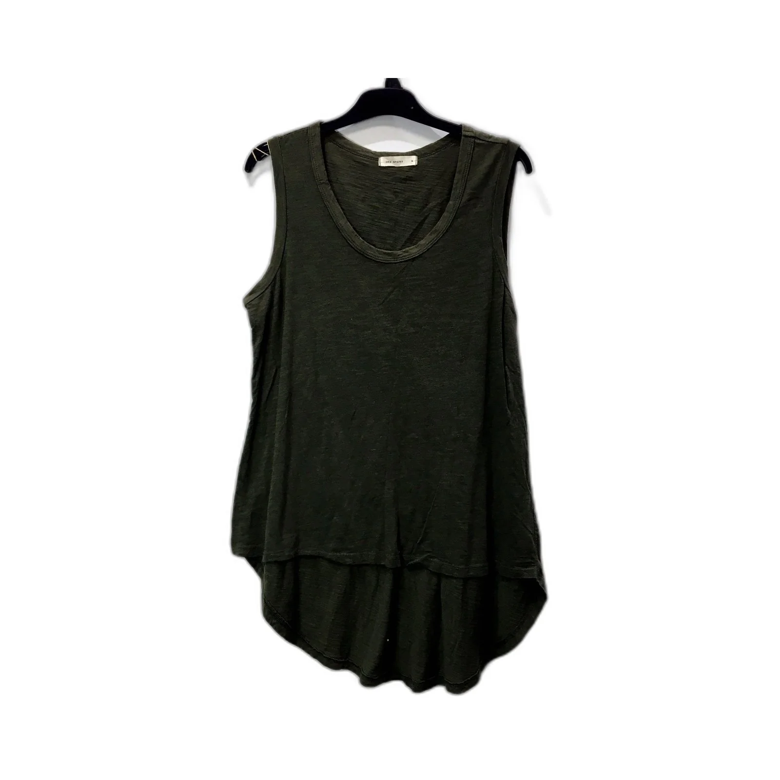 3rd Story Womens Relaxed Fit Cotton Tank Top in Olive Green, Size S