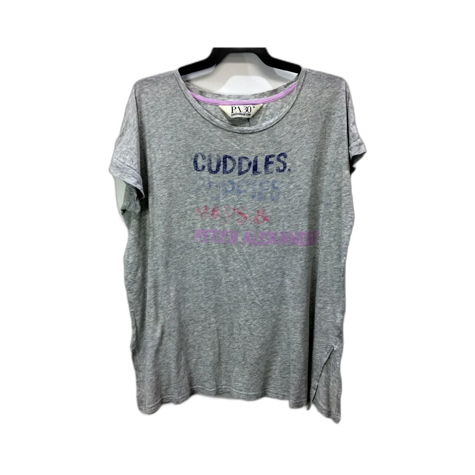 Peter Alexander Womens Sleep T-Shirt Cozy Casual Style Gray Size Medium