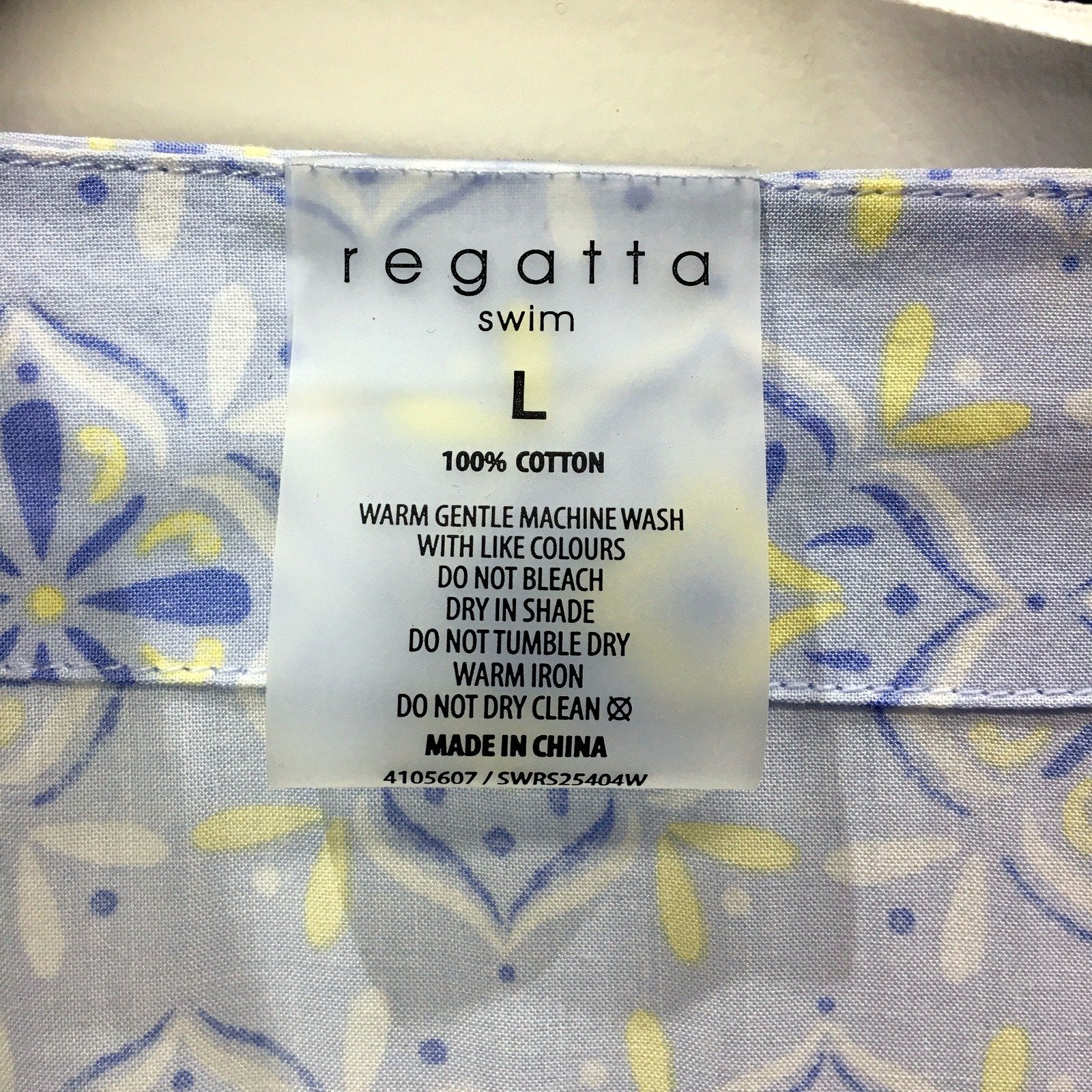 Regatta Womens Sleep Cover-up Robe Blue and Yellow Floral Print Cotton NEW - Image 5