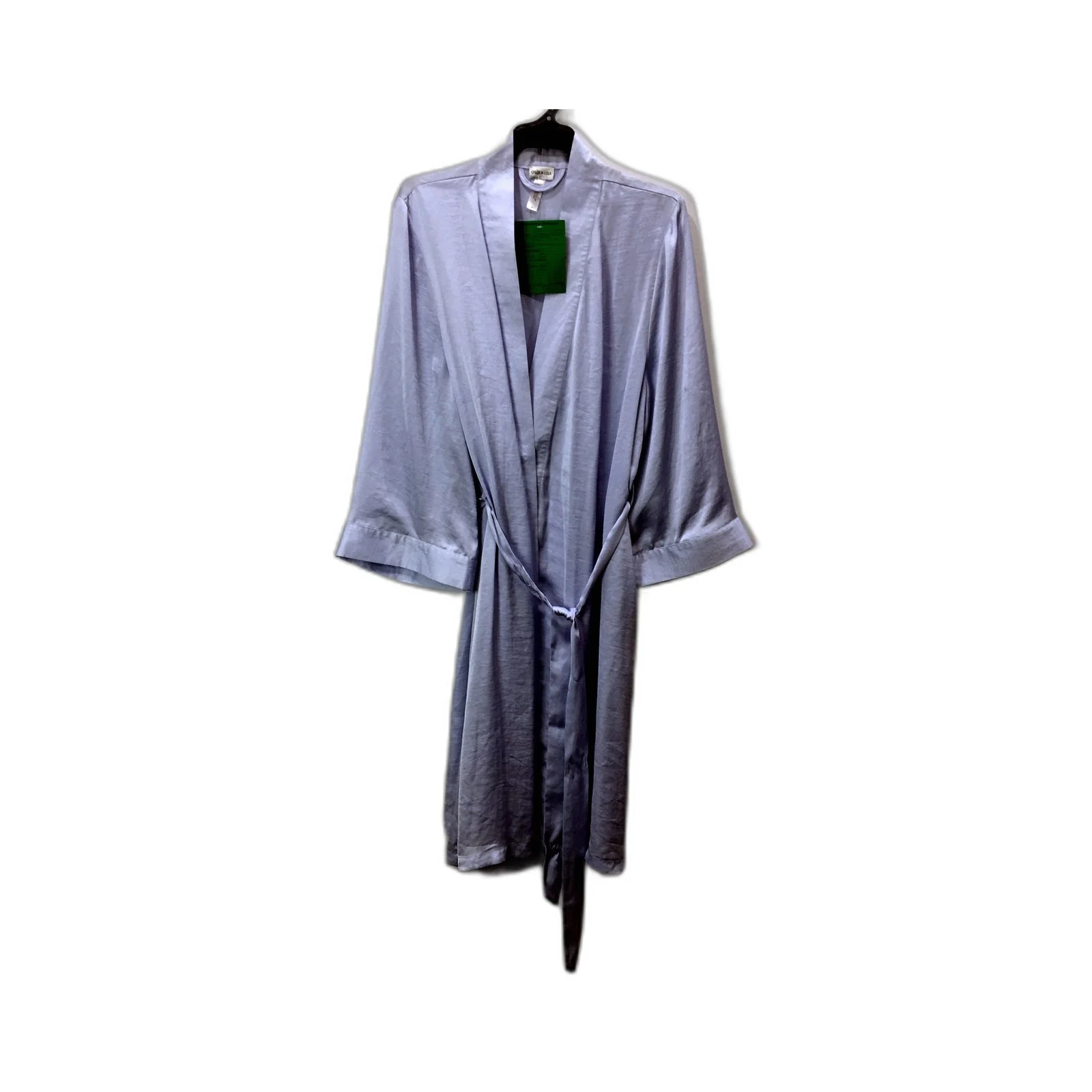 Chloe & Lola Womens Belted Light Blue Sleep Robe Soft Cozy Size S NEW