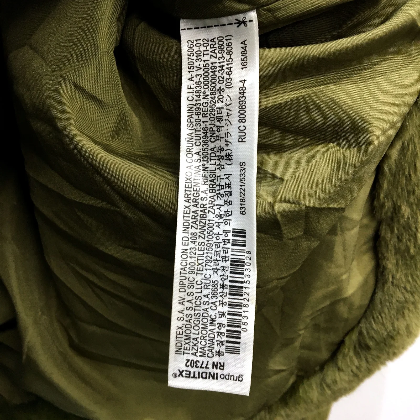 Zara Womens Faux Fur Jacket Faux Fur Hooded Jacket in Olive Green, Small Size - Image 7
