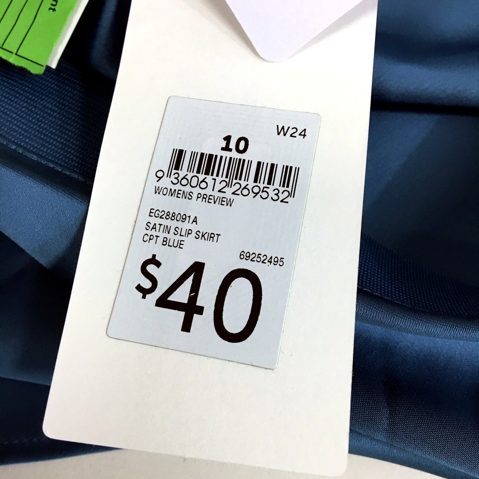 Preview Womens Satin Slip Skirt in CPT Blue, Size 10 NEW - Image 3