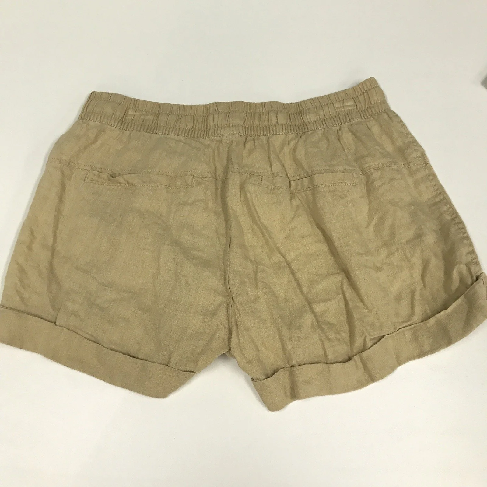 Just Jeans Women's Linen Mid Rise Tan Shorts Size 12 - Image 3