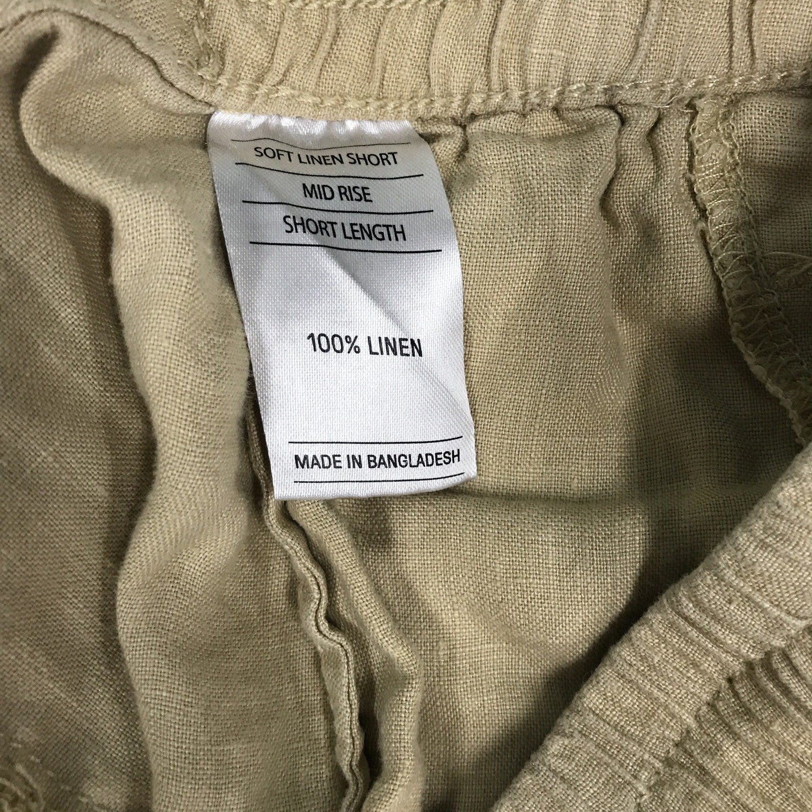 Just Jeans Women's Linen Mid Rise Tan Shorts Size 12 - Image 4
