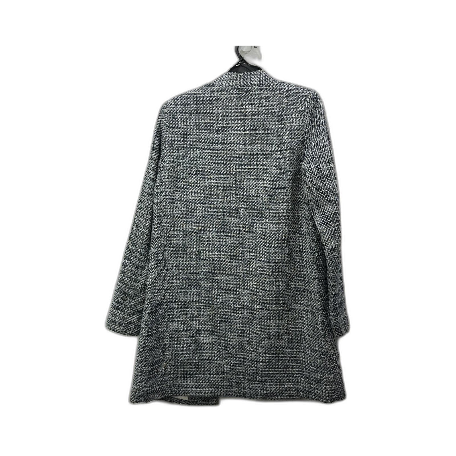 H&M Houndstooth Tweed Jacket Black and White Stylish Ladies Size 6 - Image 3