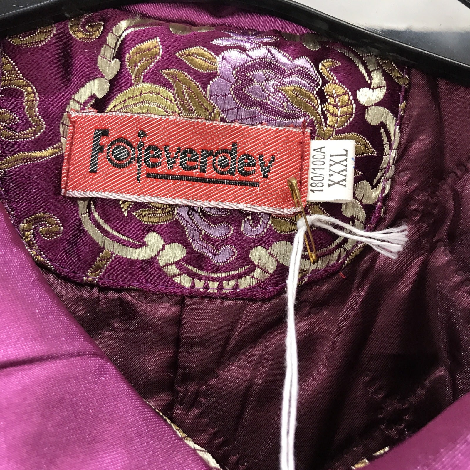 Forever Dey Brocade Floral Jacket Purple Gold Ladies Size XXXL /AUS 10-12 - Image 2
