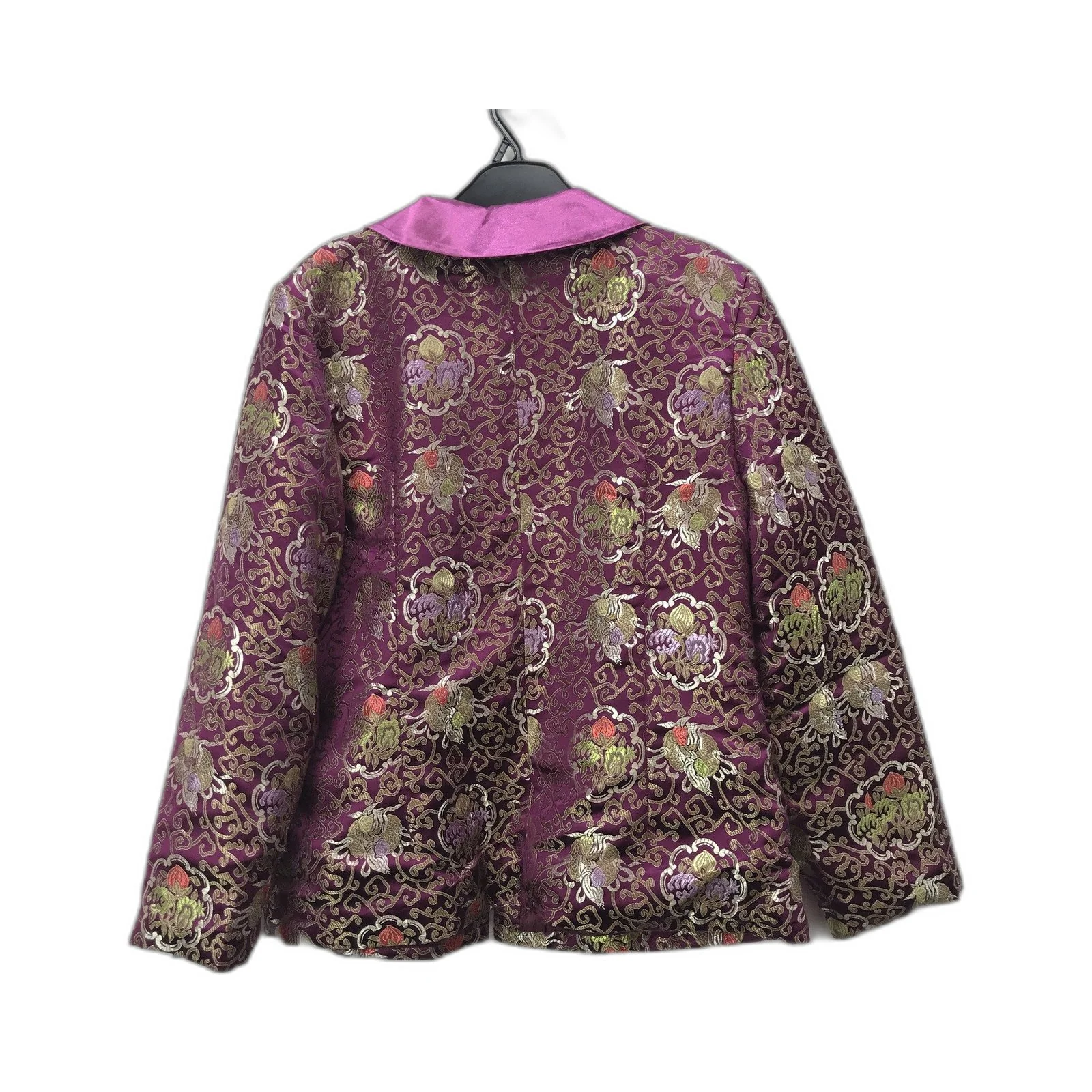 Forever Dey Brocade Floral Jacket Purple Gold Ladies Size XXXL /AUS 10-12 - Image 3