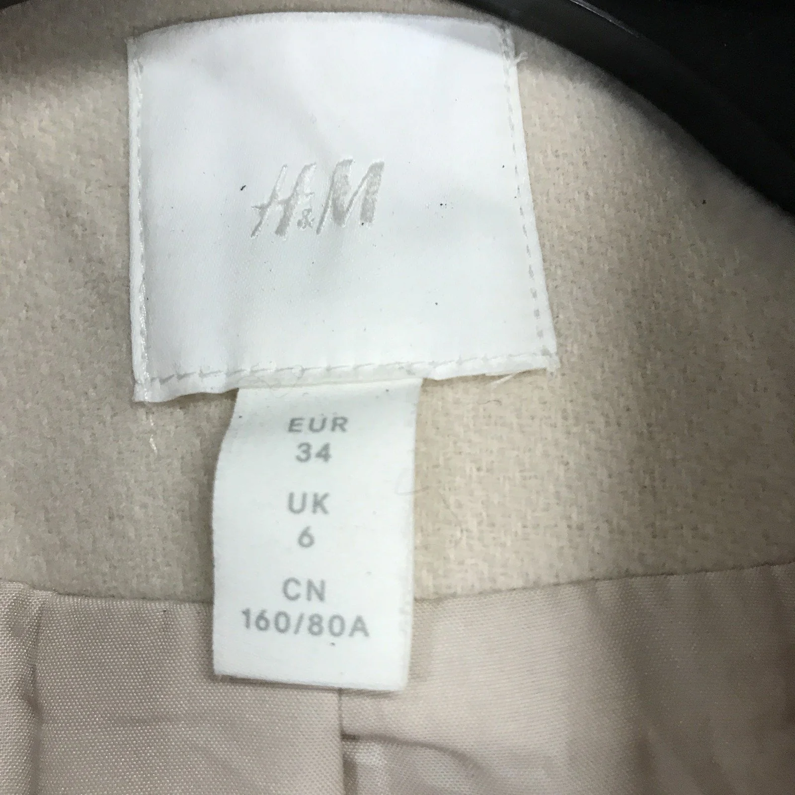 H&M Belted Trench Coat Women's Beige Lightweight Outerwear Size EUR 34 / UK 6 - Image 3