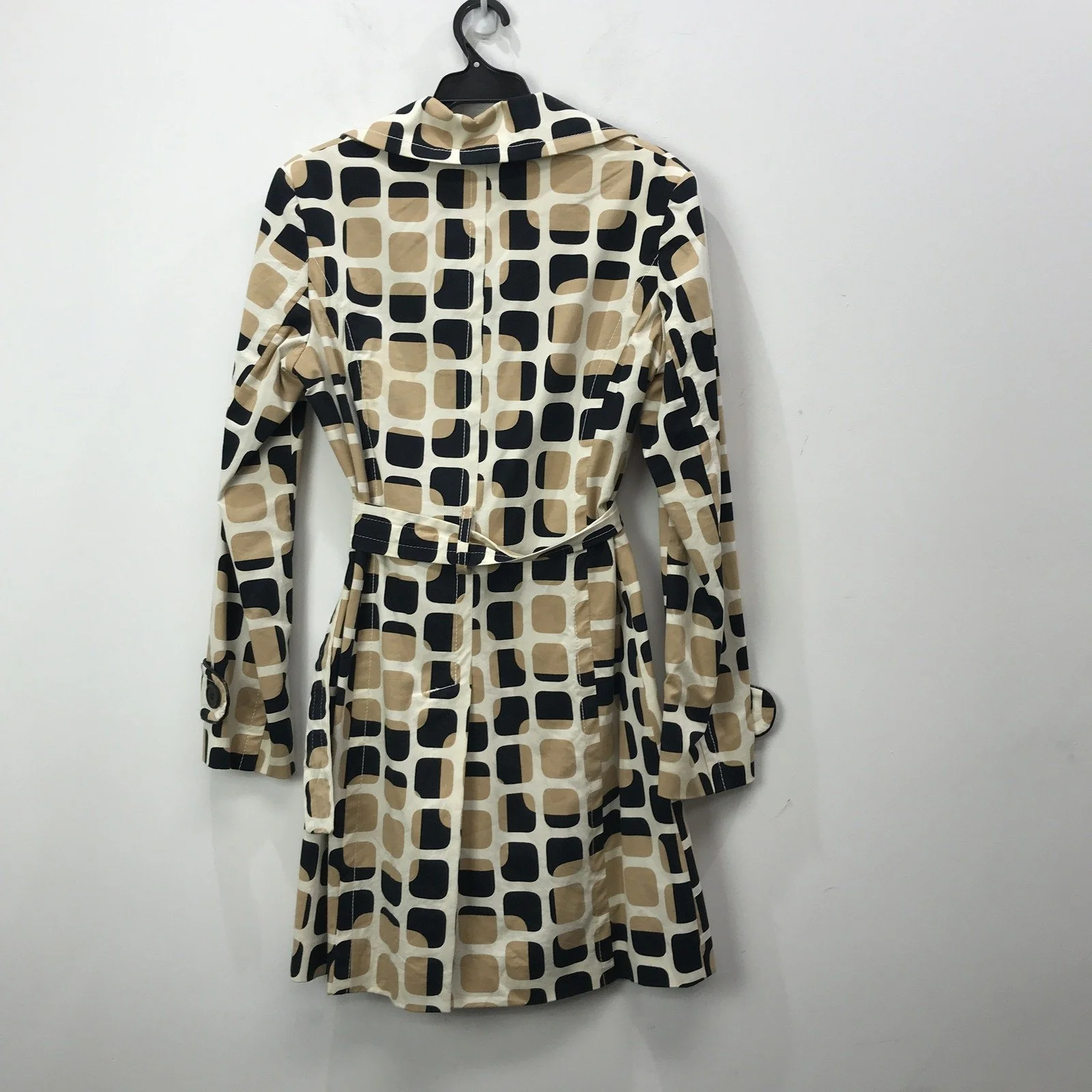 Collection Womens Trench Coat Belted Cotton Patterned Jacket Sz 10 - Image 3