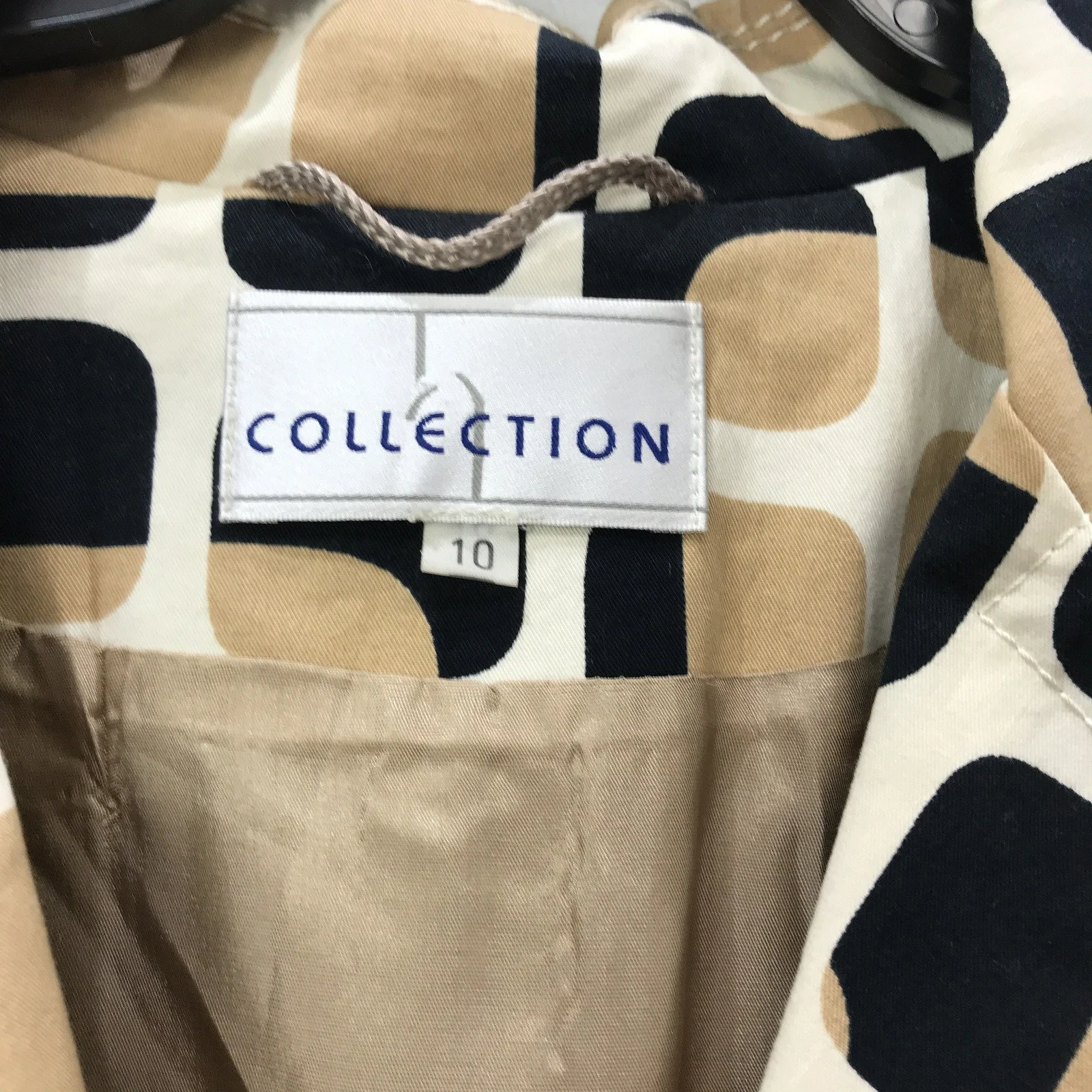 Collection Womens Trench Coat Belted Cotton Patterned Jacket Sz 10 - Image 4