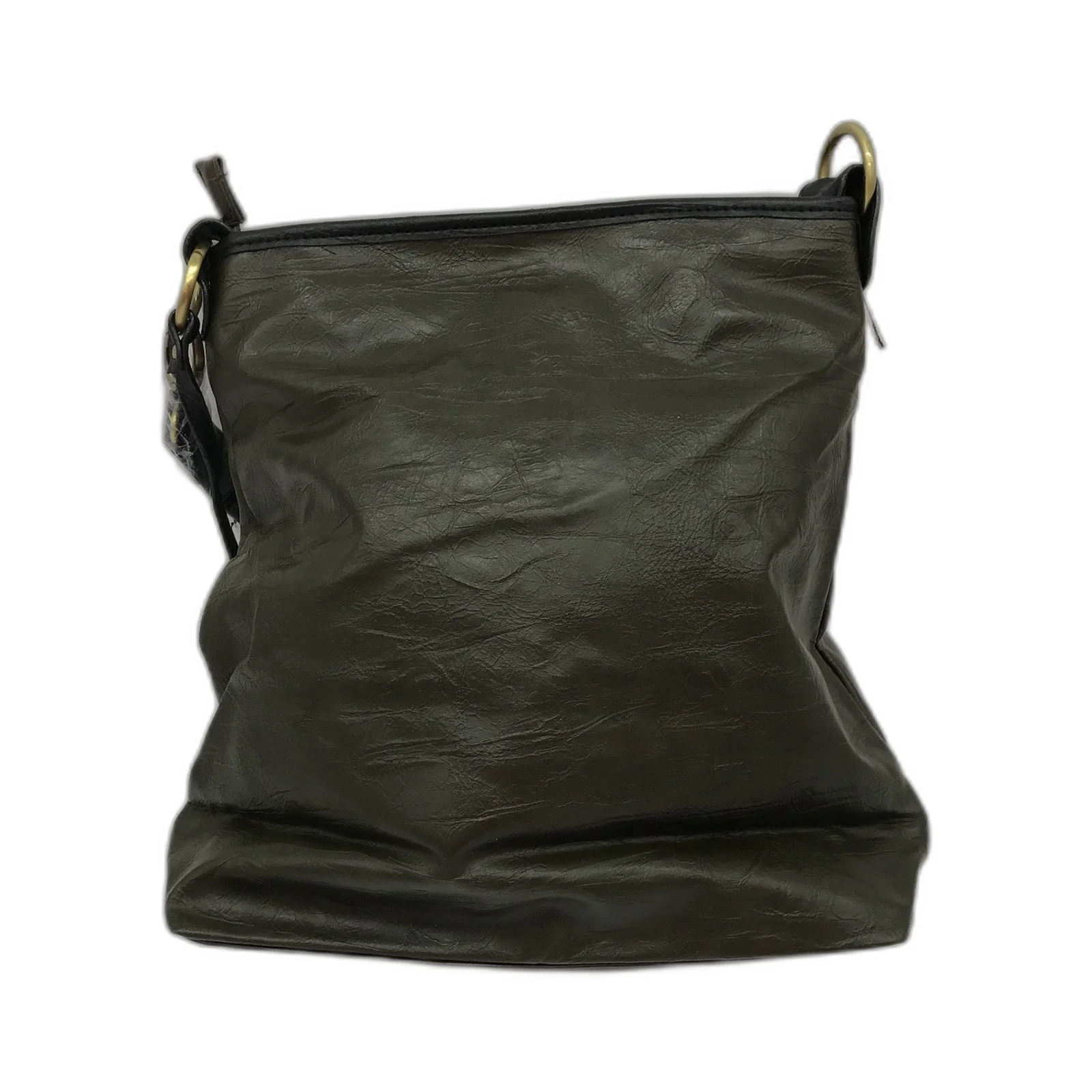 Hobo Shoulder Bag Faux Leather Olive Green Unisex NEW - Image 2