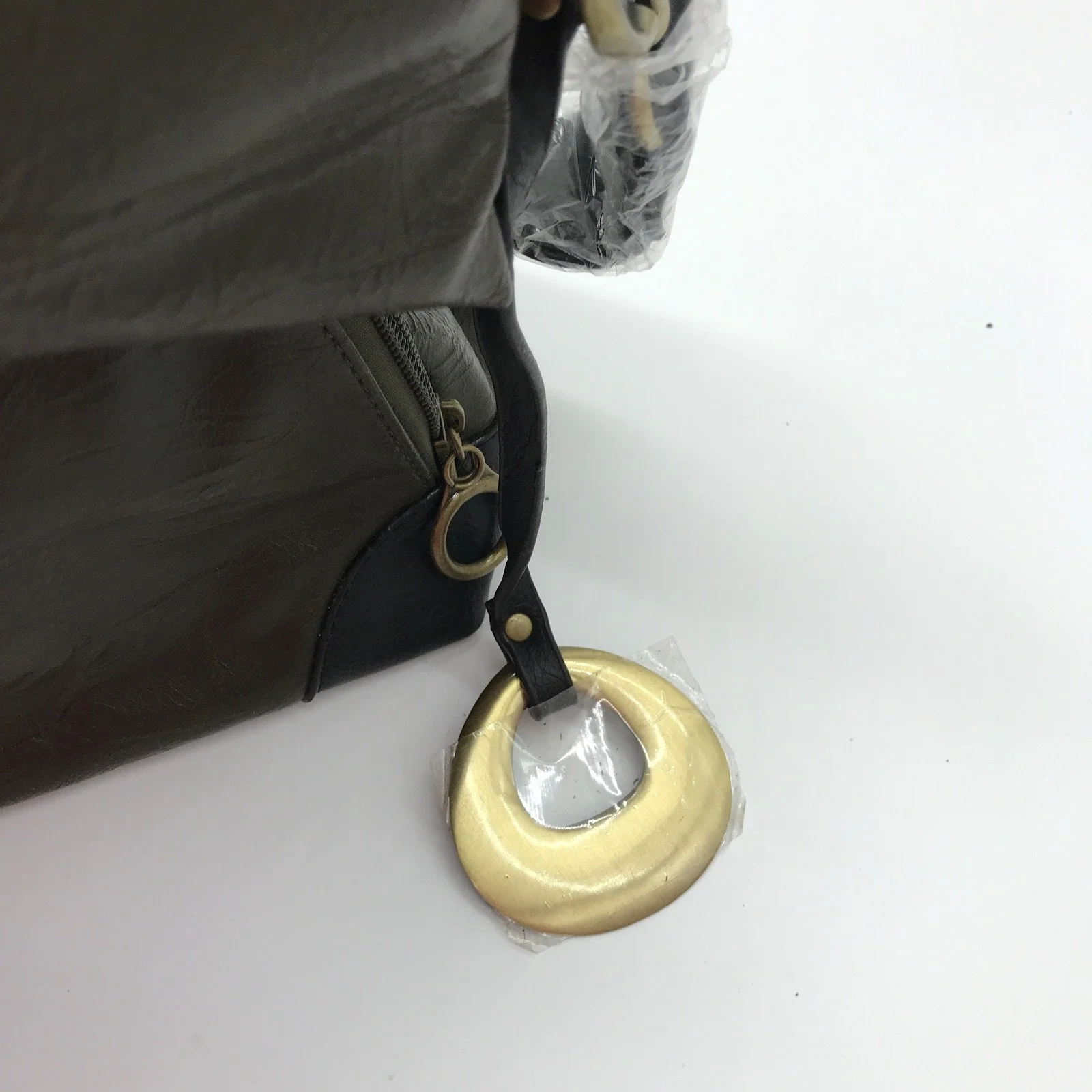 Hobo Shoulder Bag Faux Leather Olive Green Unisex NEW - Image 3