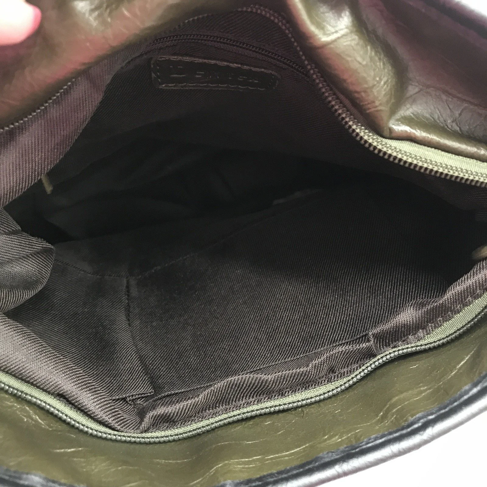 Hobo Shoulder Bag Faux Leather Olive Green Unisex NEW - Image 4