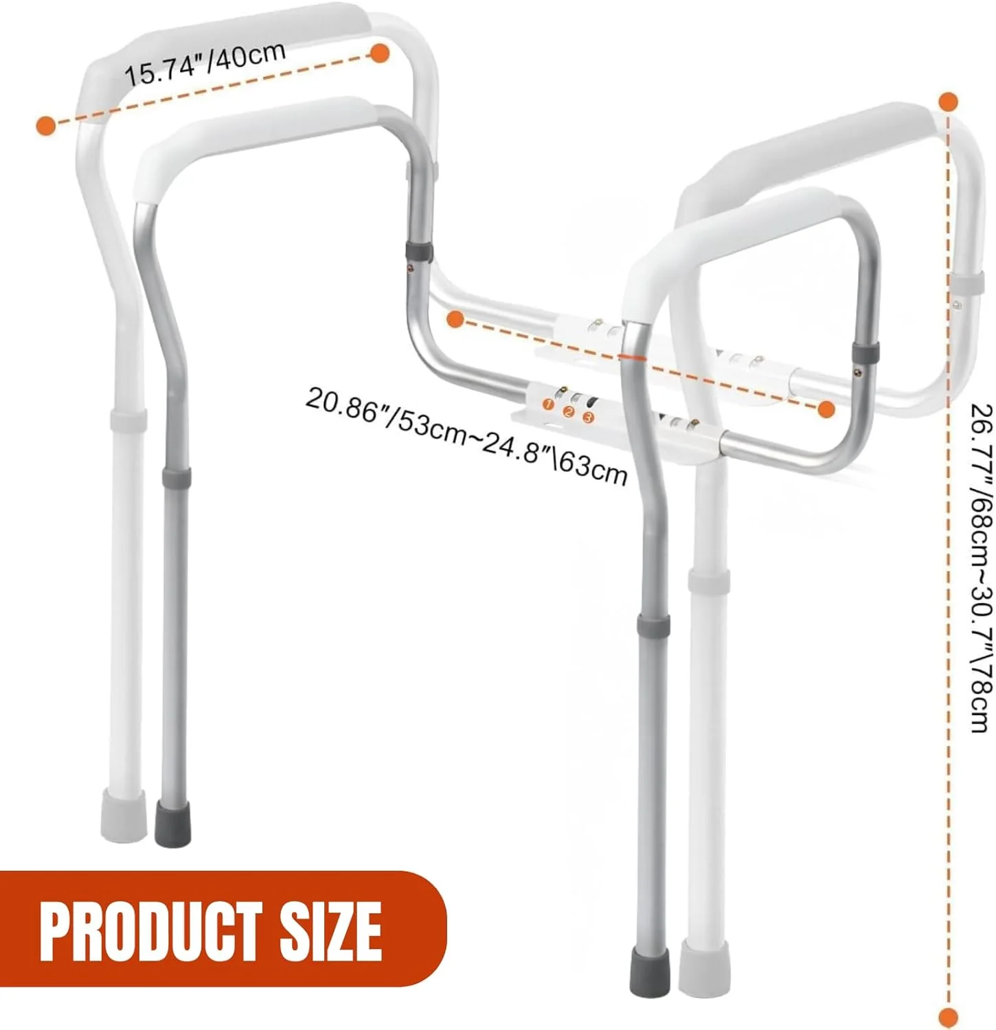 Adjustable Toilet Safety Rails for Elderly with Easy DIY Installation - NEW - Image 4