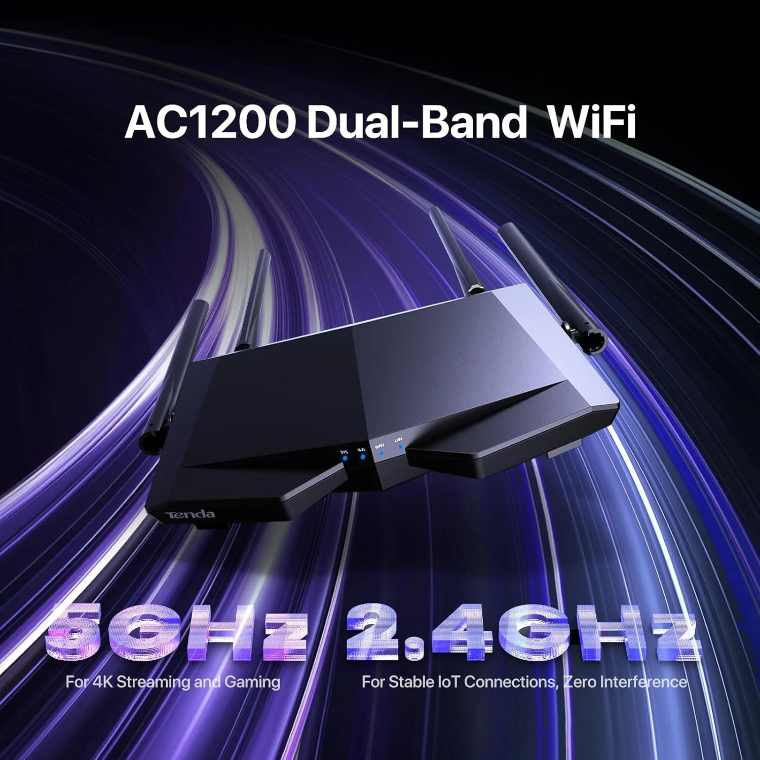 Tenda AC1200 Routers Dual Band Wireless Internet Router 4 x 100Mbps Fast NEW - Image 2