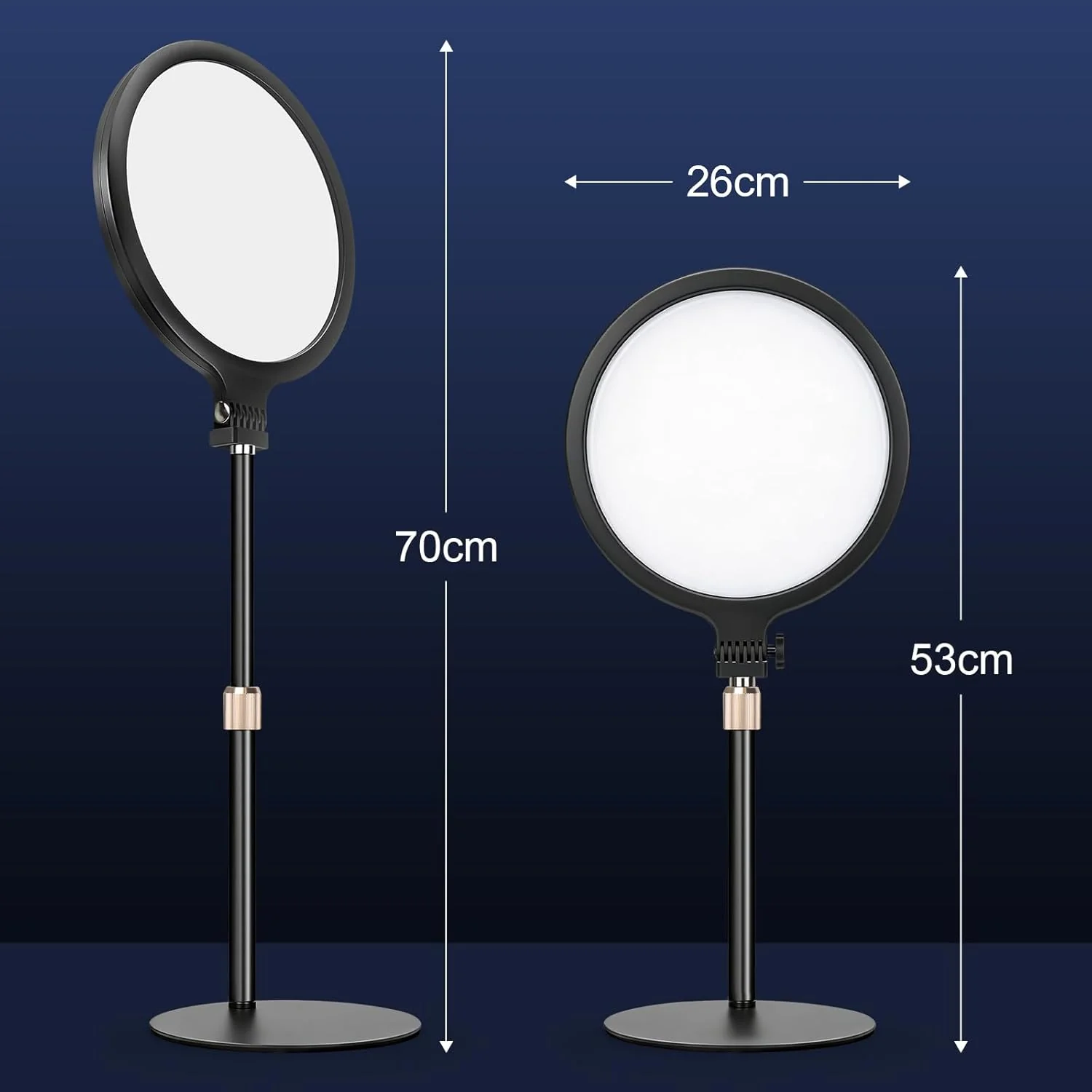 Rimposky Full-Screen Desk Selfie Ring Light with Stand, Black, for Photos & NEW - Image 4